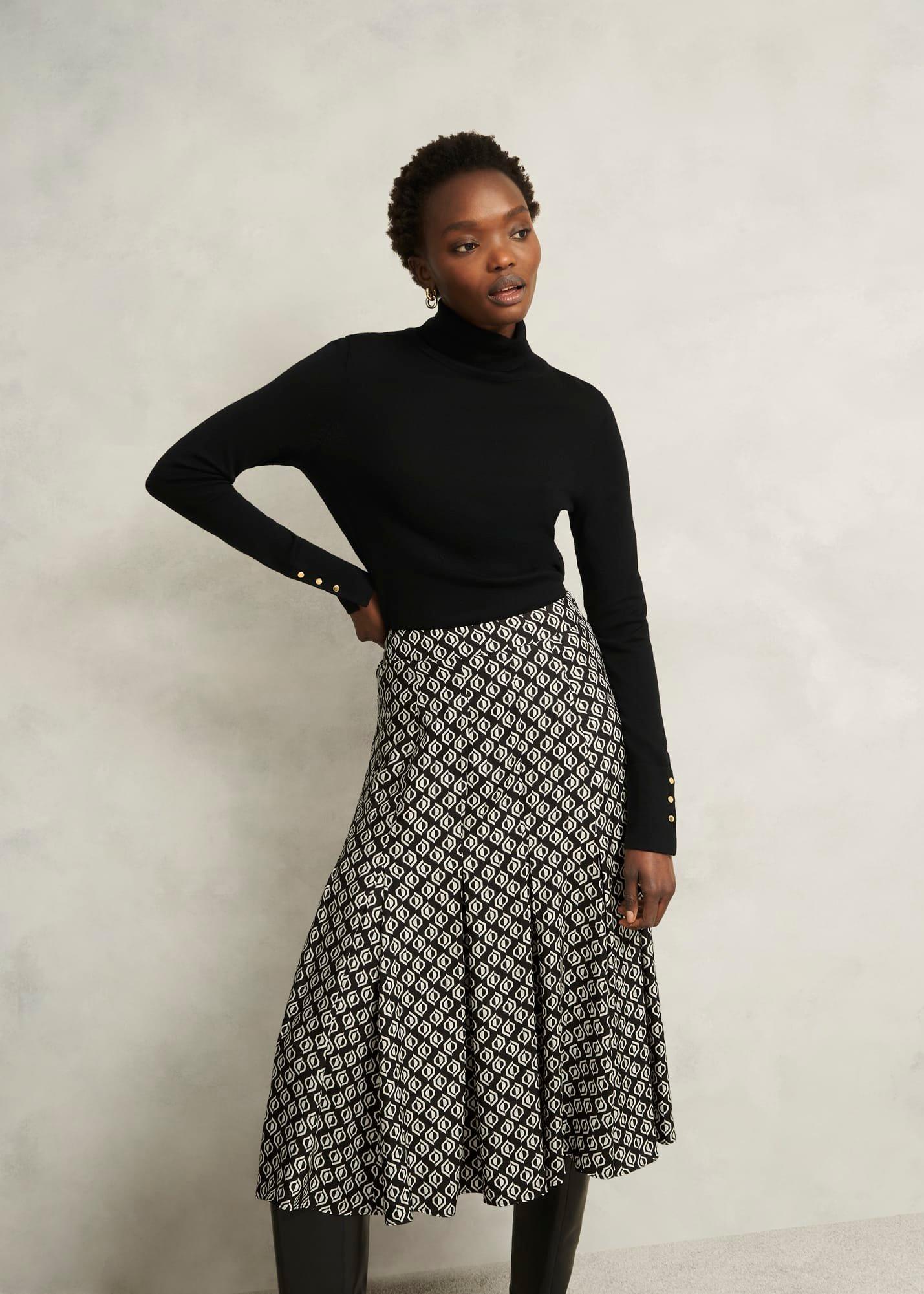 Roxanne Skirt, Black Cream, hi-res