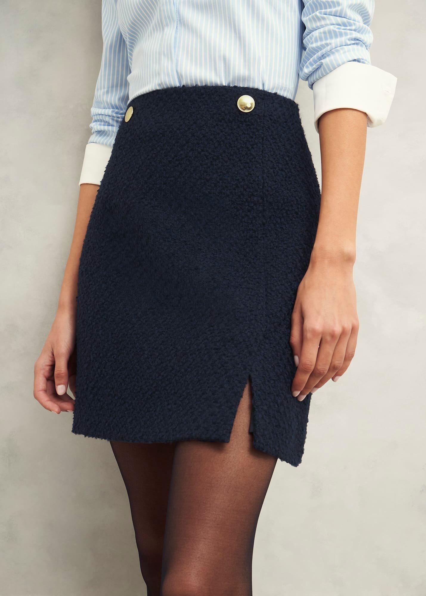 Marie Skirt With Wool, Navy, hi-res