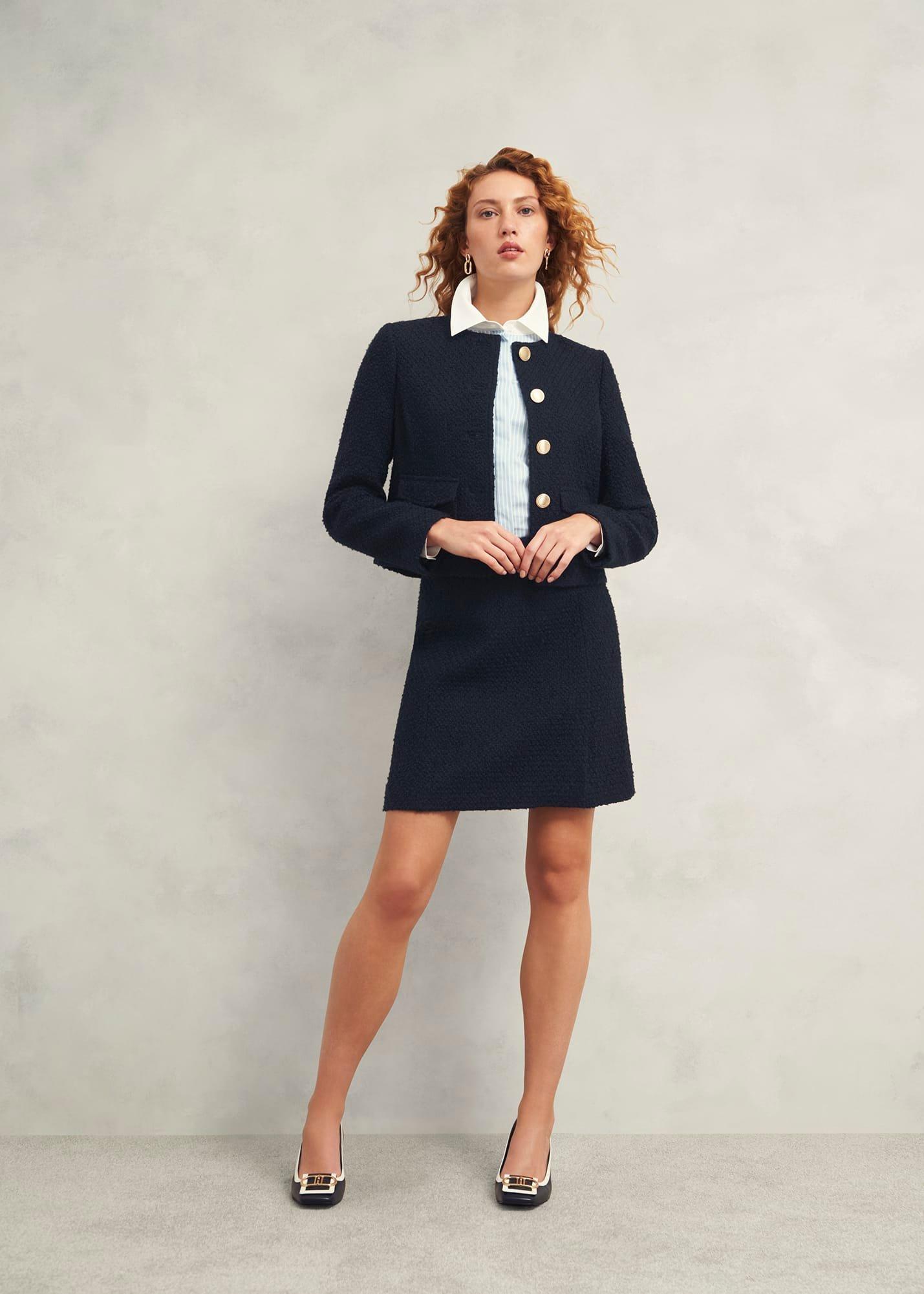 Marie Skirt With Wool, Navy, hi-res