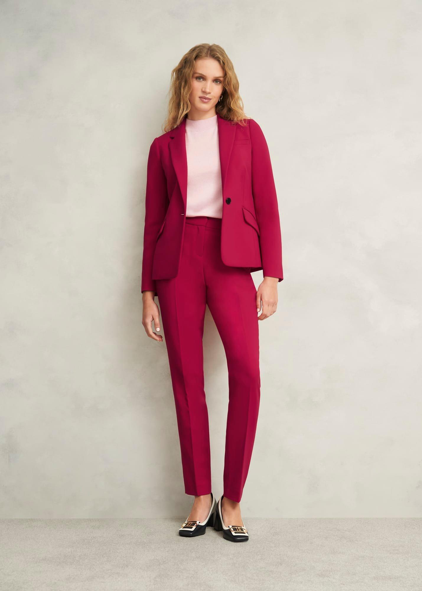 Petite Suki Tapered Trousers, Hot Magenta, hi-res