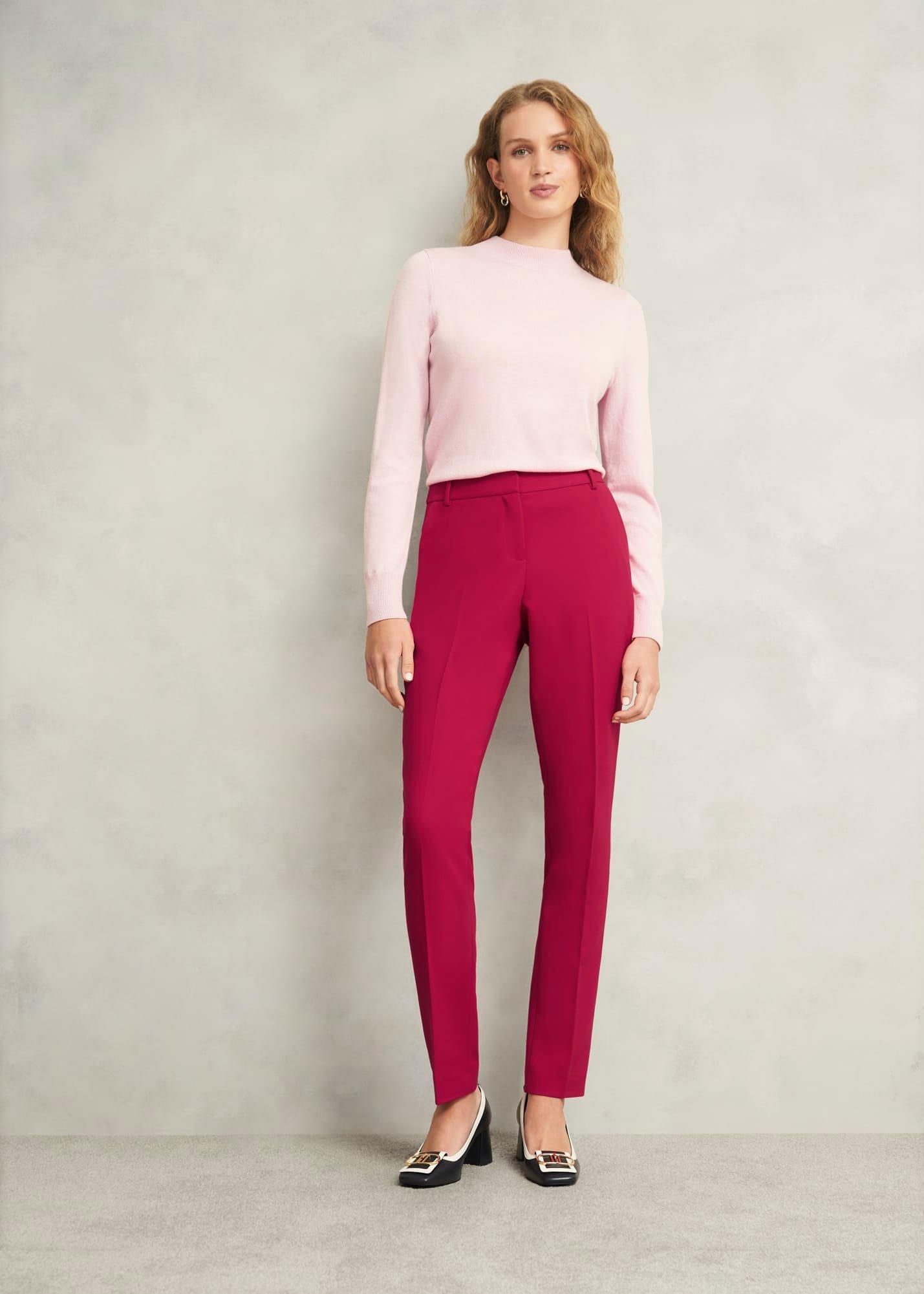 Petite Suki Tapered Trousers, Hot Magenta, hi-res