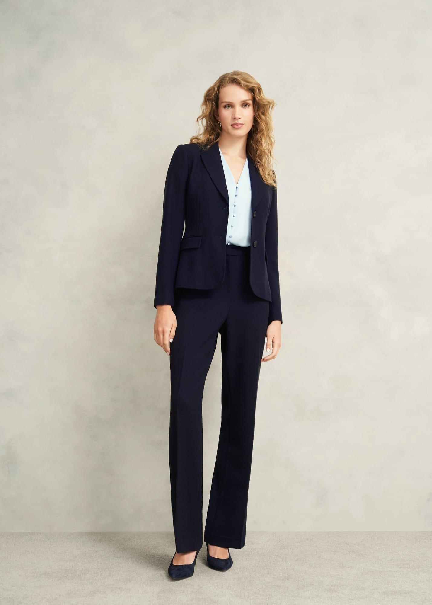 Aly Straight Trousers, Navy, hi-res