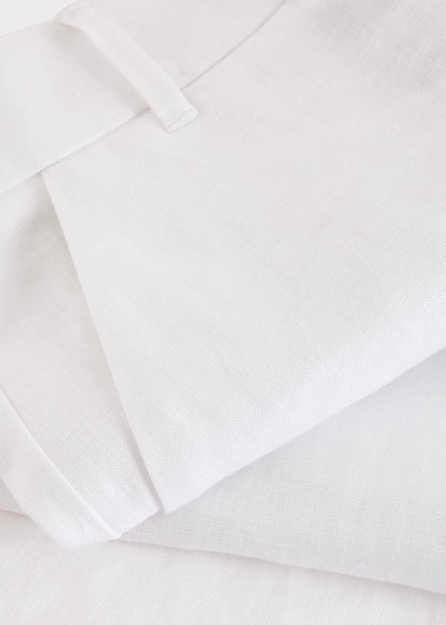 Petite Lynn Linen Trousers, White, hi-res