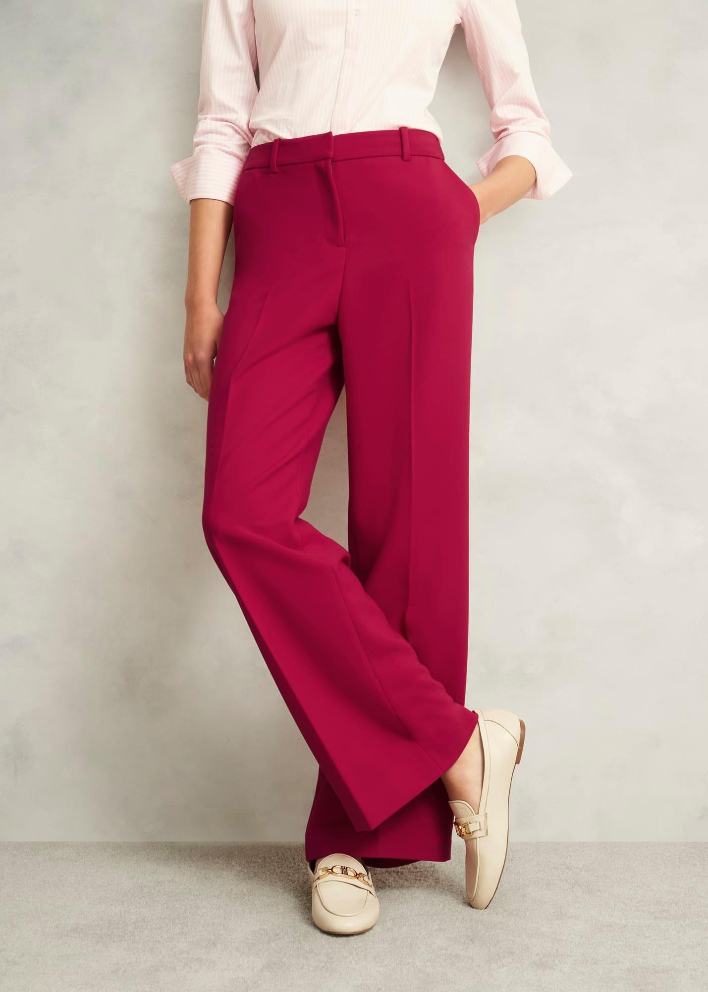 Suki Wide Trousers, Hot Magenta, hi-res