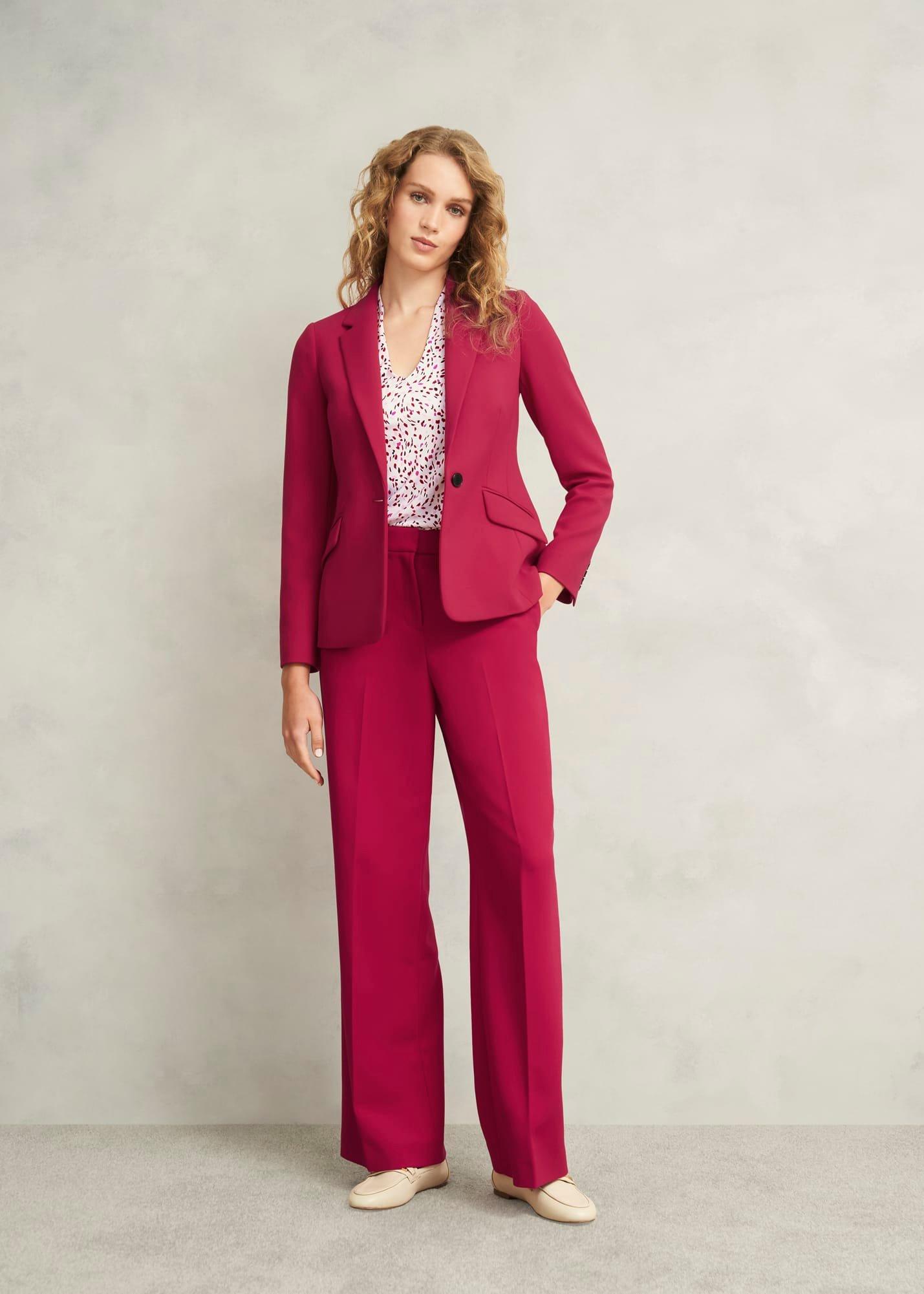 Suki Wide Trousers, Hot Magenta, hi-res