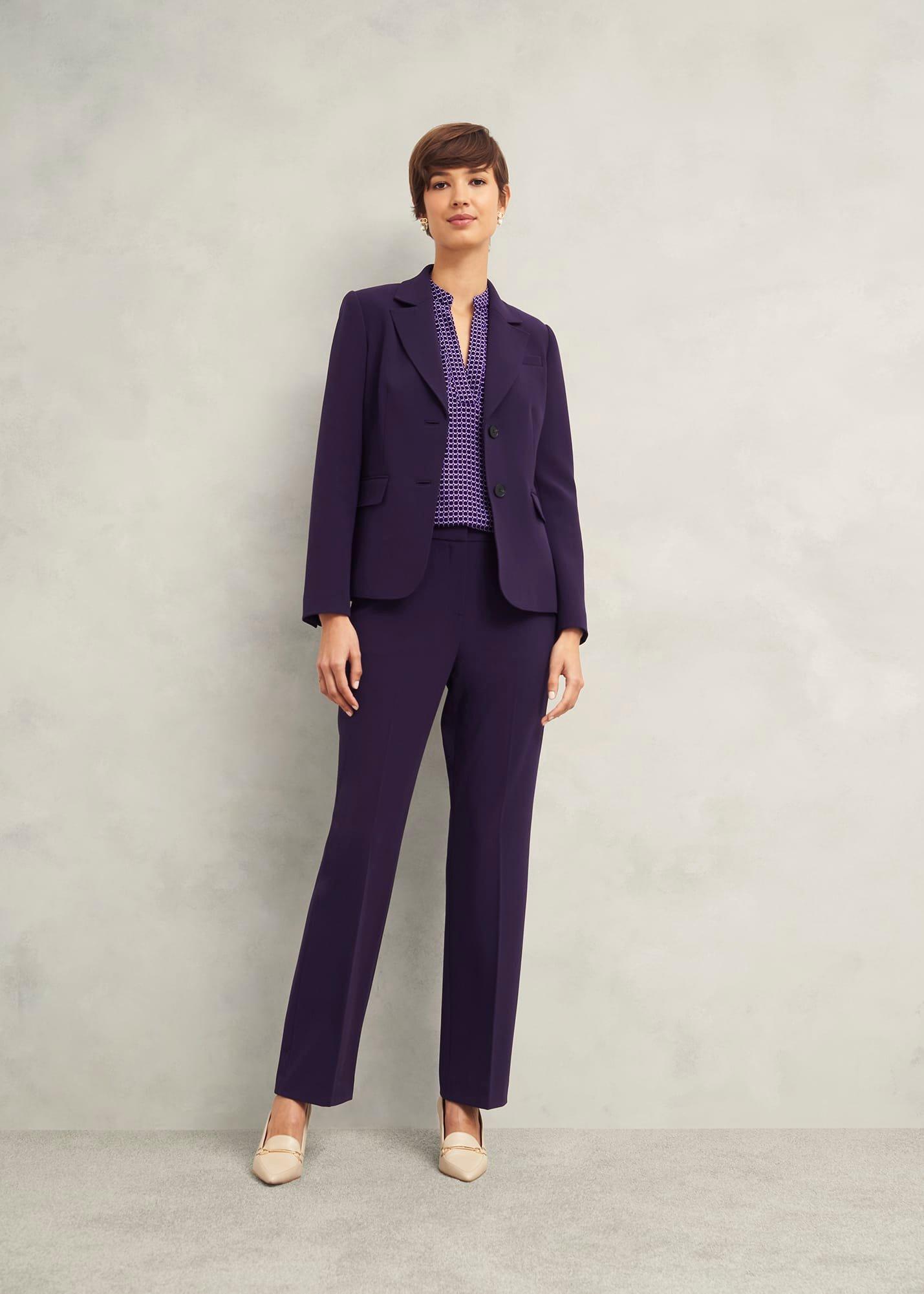 Fenella Straight Trousers, Grape Purple, hi-res