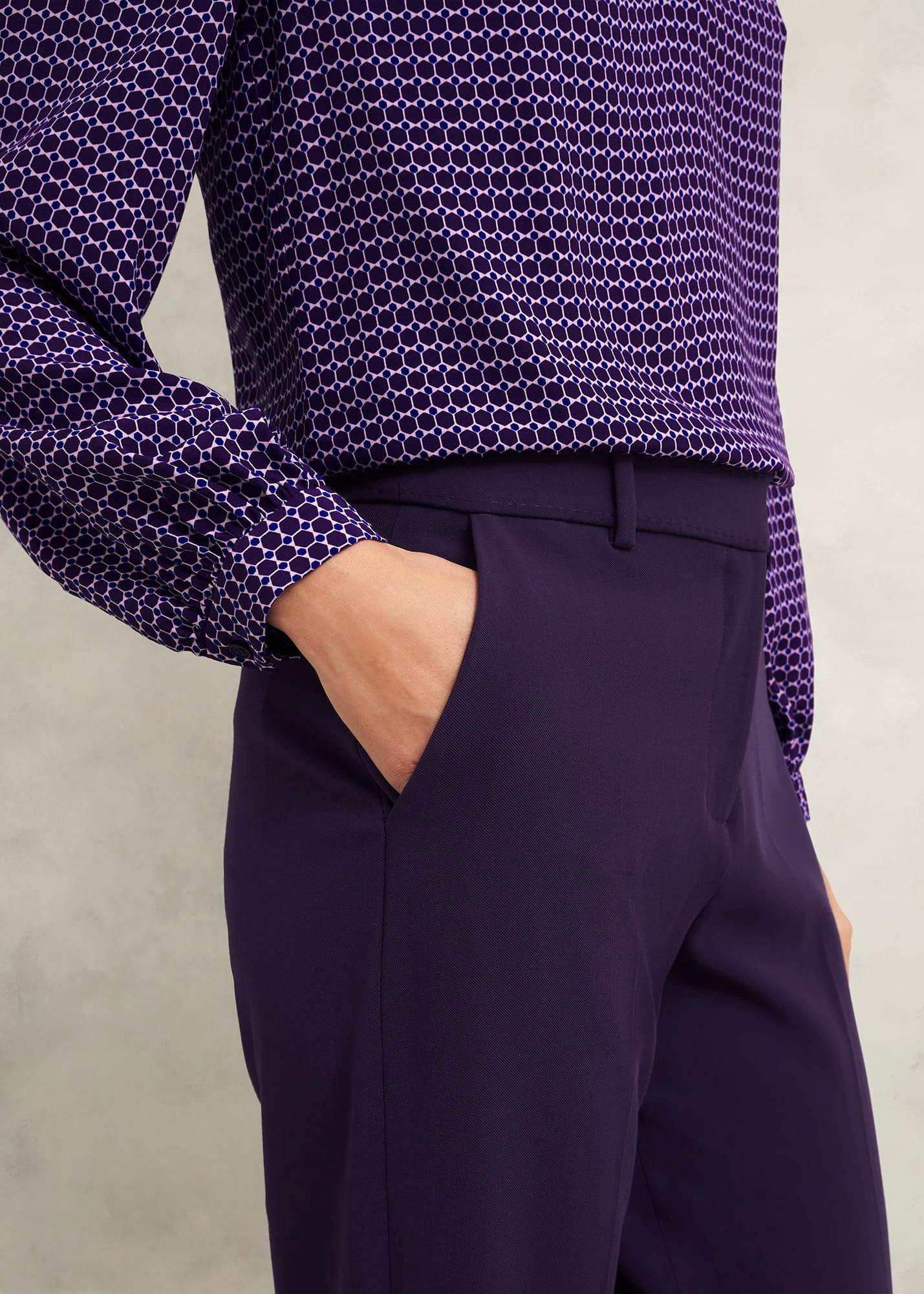 Fenella Straight Trousers, Grape Purple, hi-res