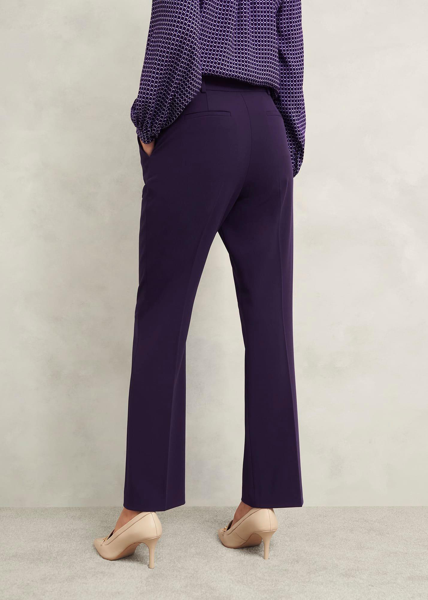 Fenella Straight Trousers, Grape Purple, hi-res