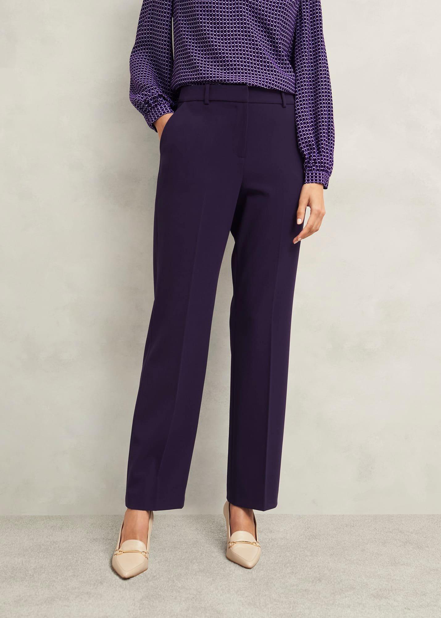 Fenella Straight Trousers, Grape Purple, hi-res