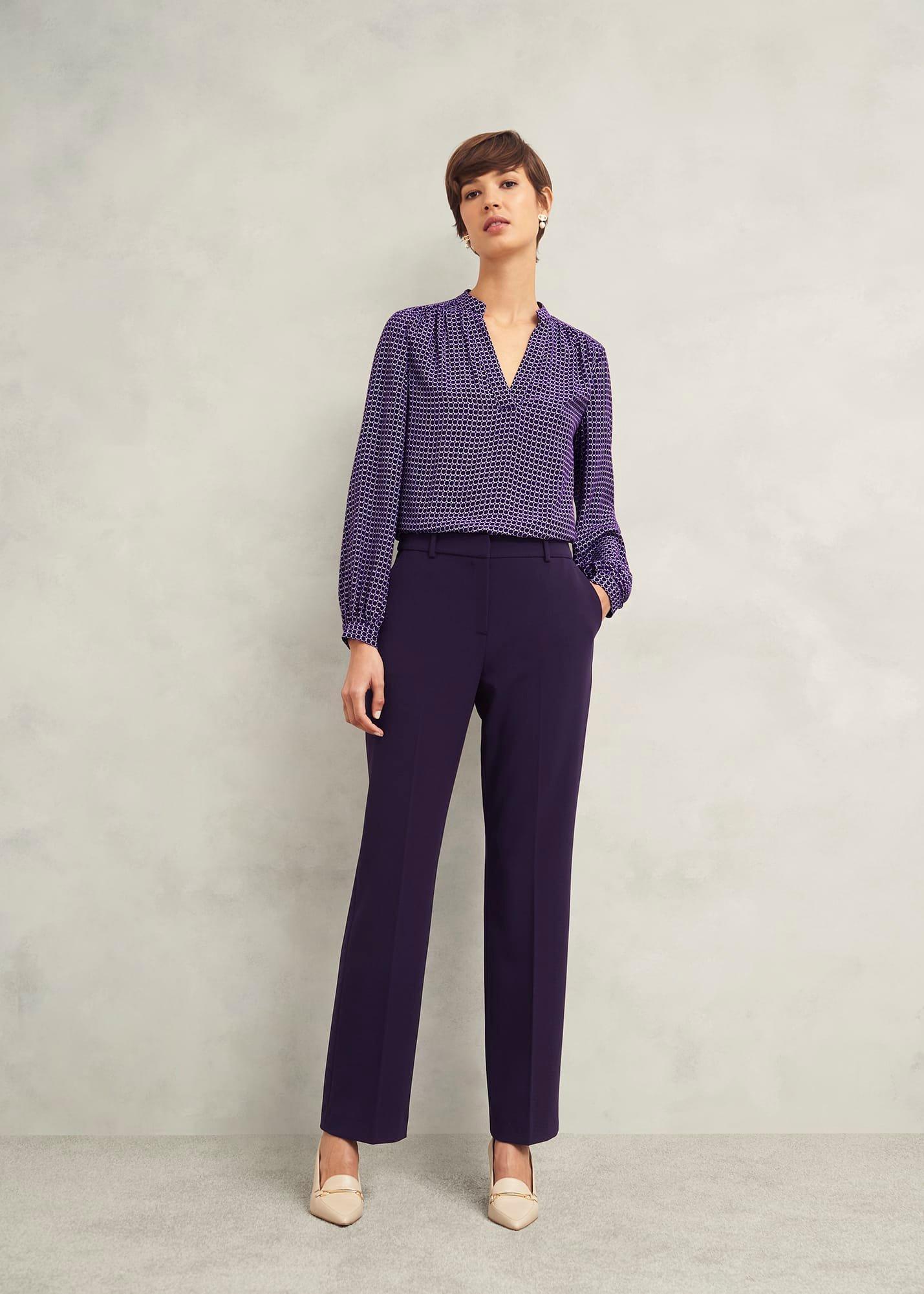 Fenella Straight Trousers, Grape Purple, hi-res