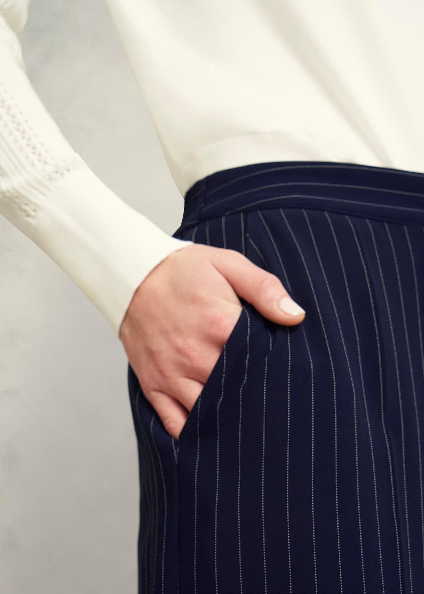 Hadley Pinstripe Trousers, Midnight Ivory, hi-res
