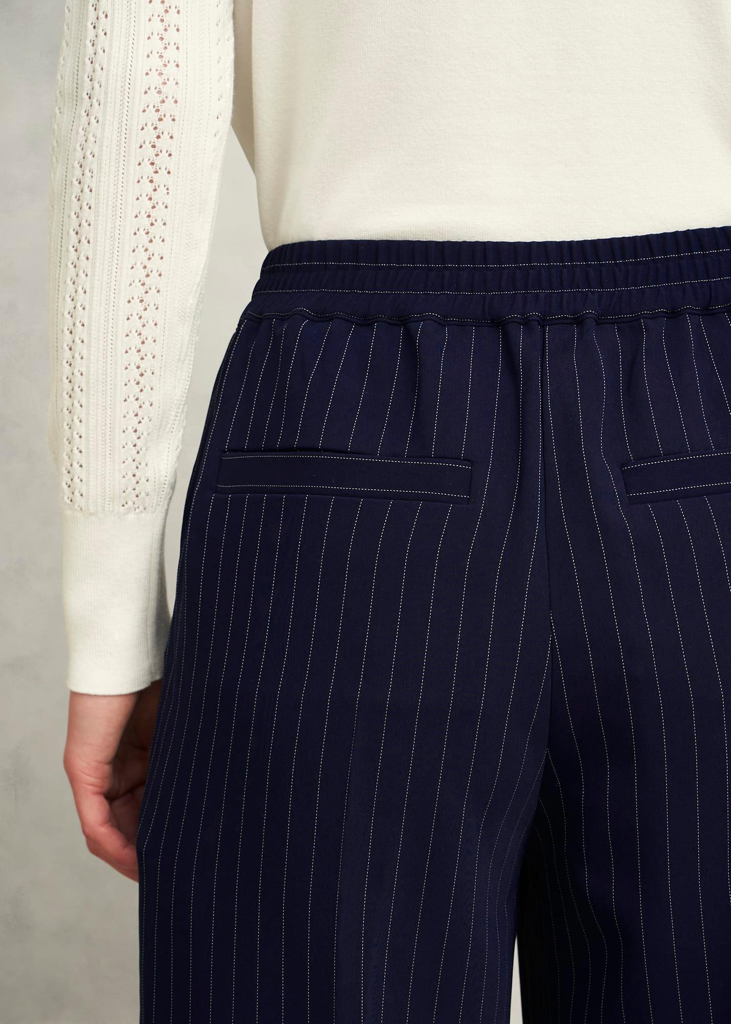 Hadley Pinstripe Trousers, Midnight Ivory, hi-res
