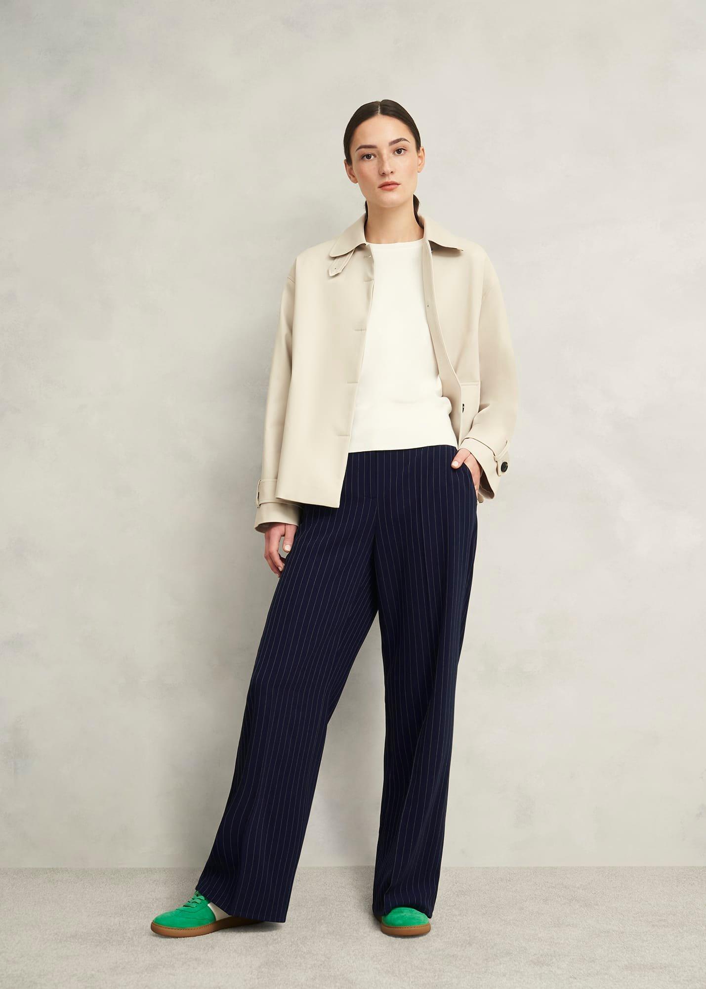 Hadley Pinstripe Trousers, Midnight Ivory, hi-res