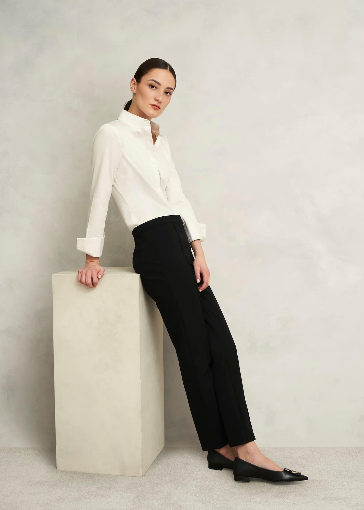 Lexi Slim Travel Trousers, Black, hi-res