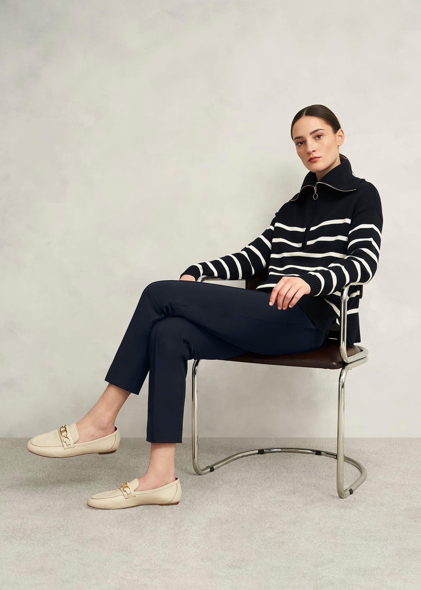 Lexi Slim Travel Trousers, Navy, hi-res