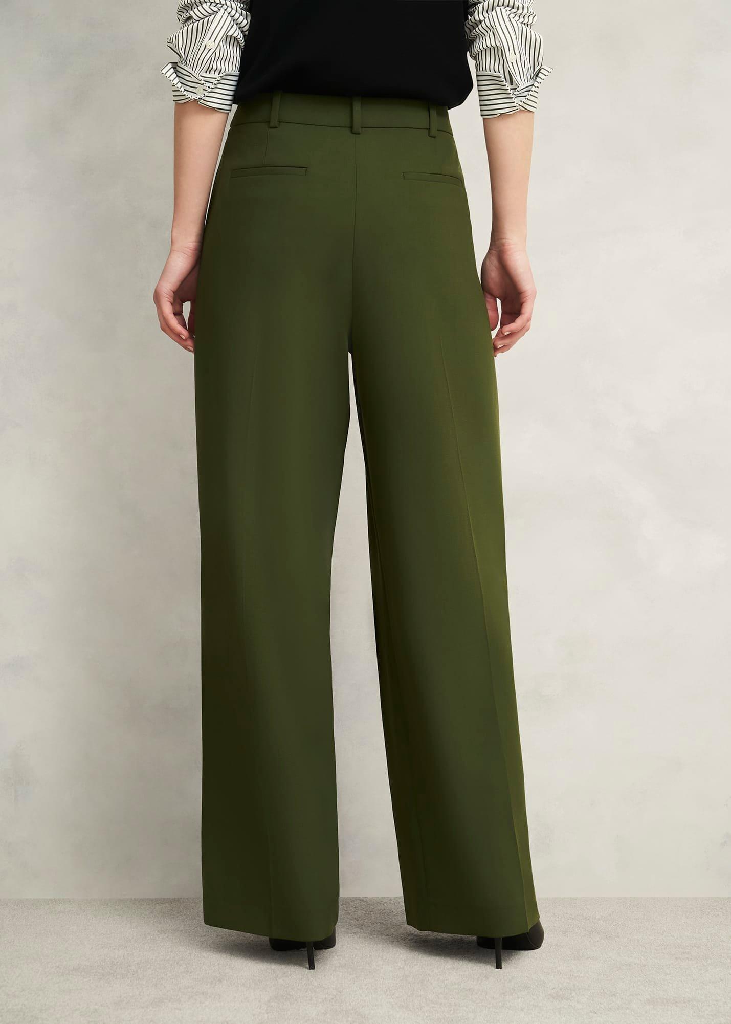 Alya Wide Trousers, Dark Fern Green, hi-res