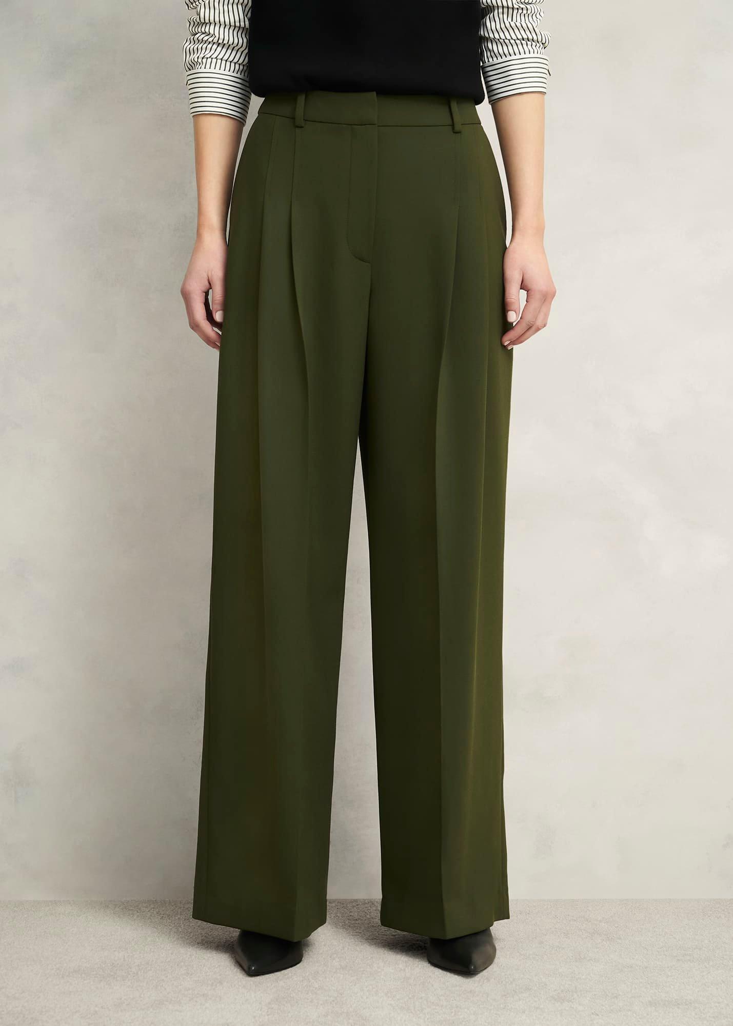 Alya Wide Trousers, Dark Fern Green, hi-res