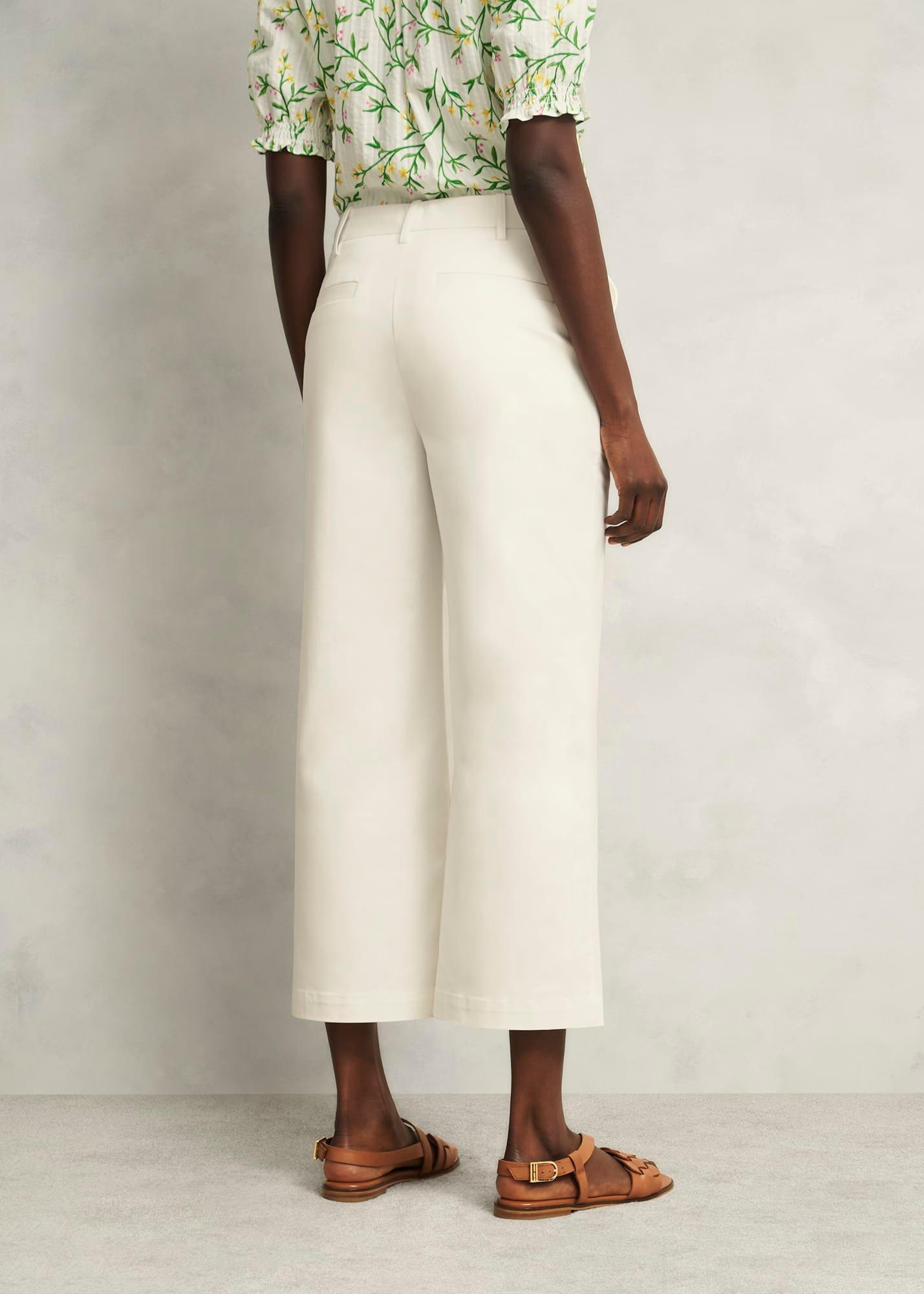 Clemmie Cotton Trousers, Milky White, hi-res