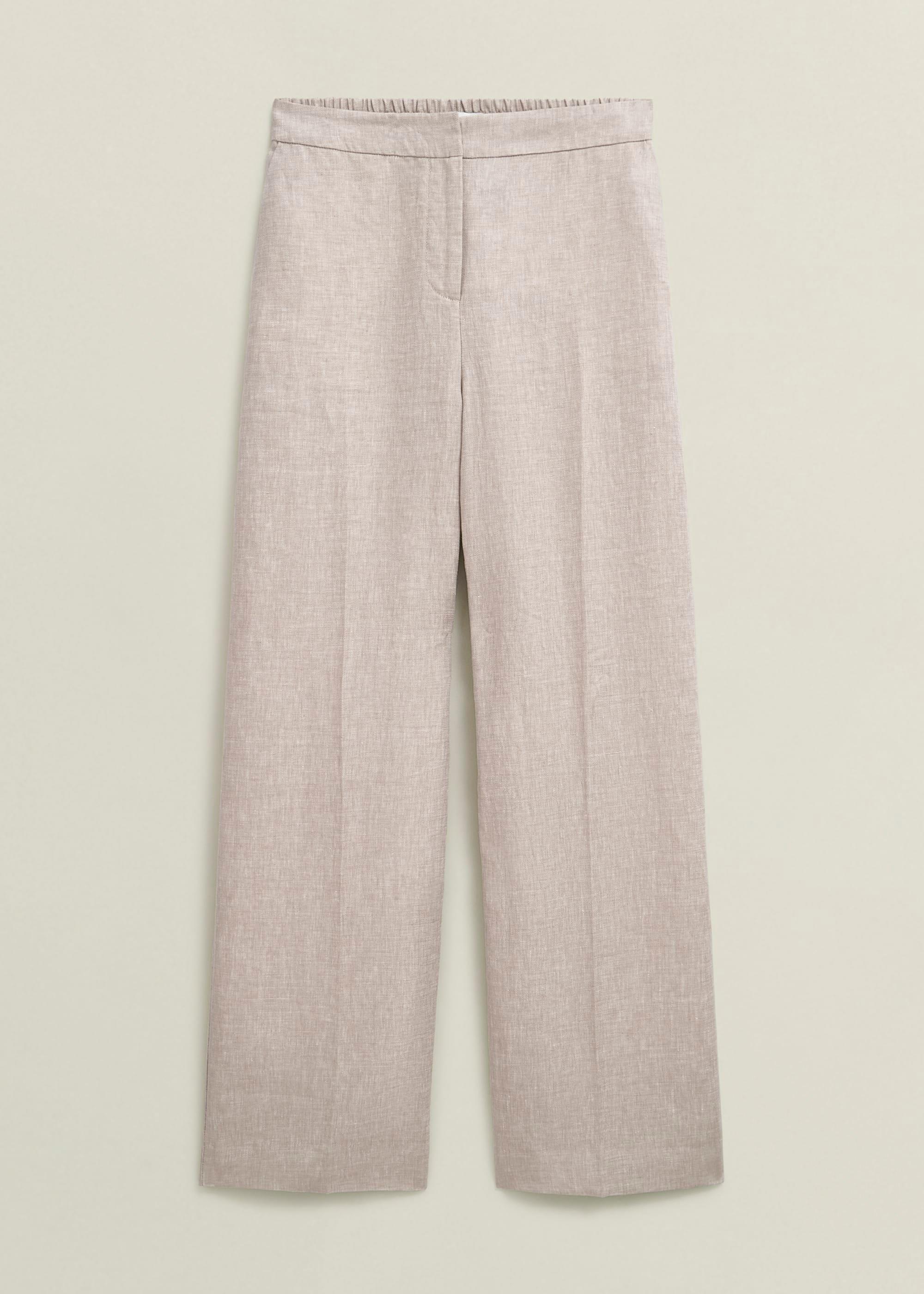 Alessia Linen Wide Trousers, Neutral, hi-res