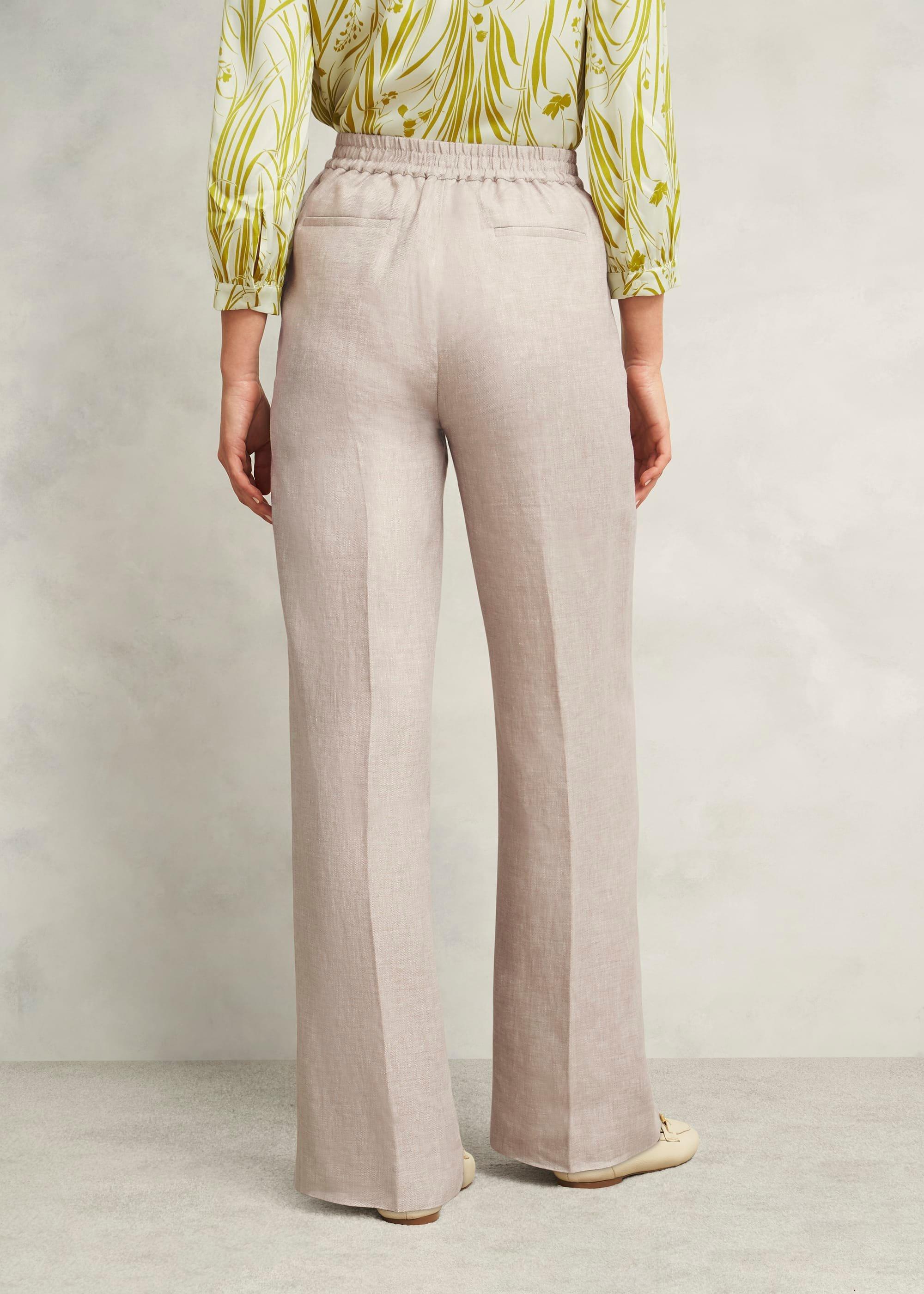 Alessia Linen Wide Trousers, Neutral, hi-res
