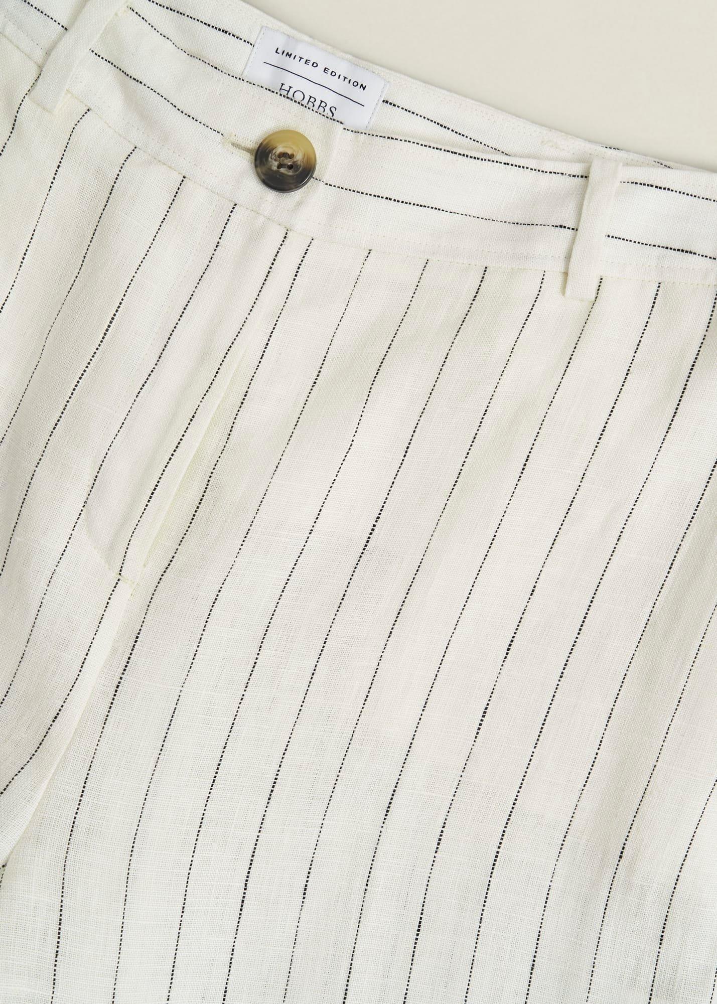 Groombridge Linen Wide Trousers, Ivory Navy, hi-res