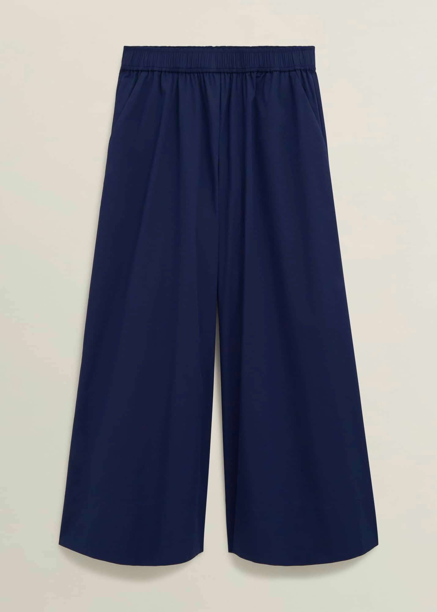 Midnight Navy Ranworth Cotton Blend Culotte, Midnight, hi-res