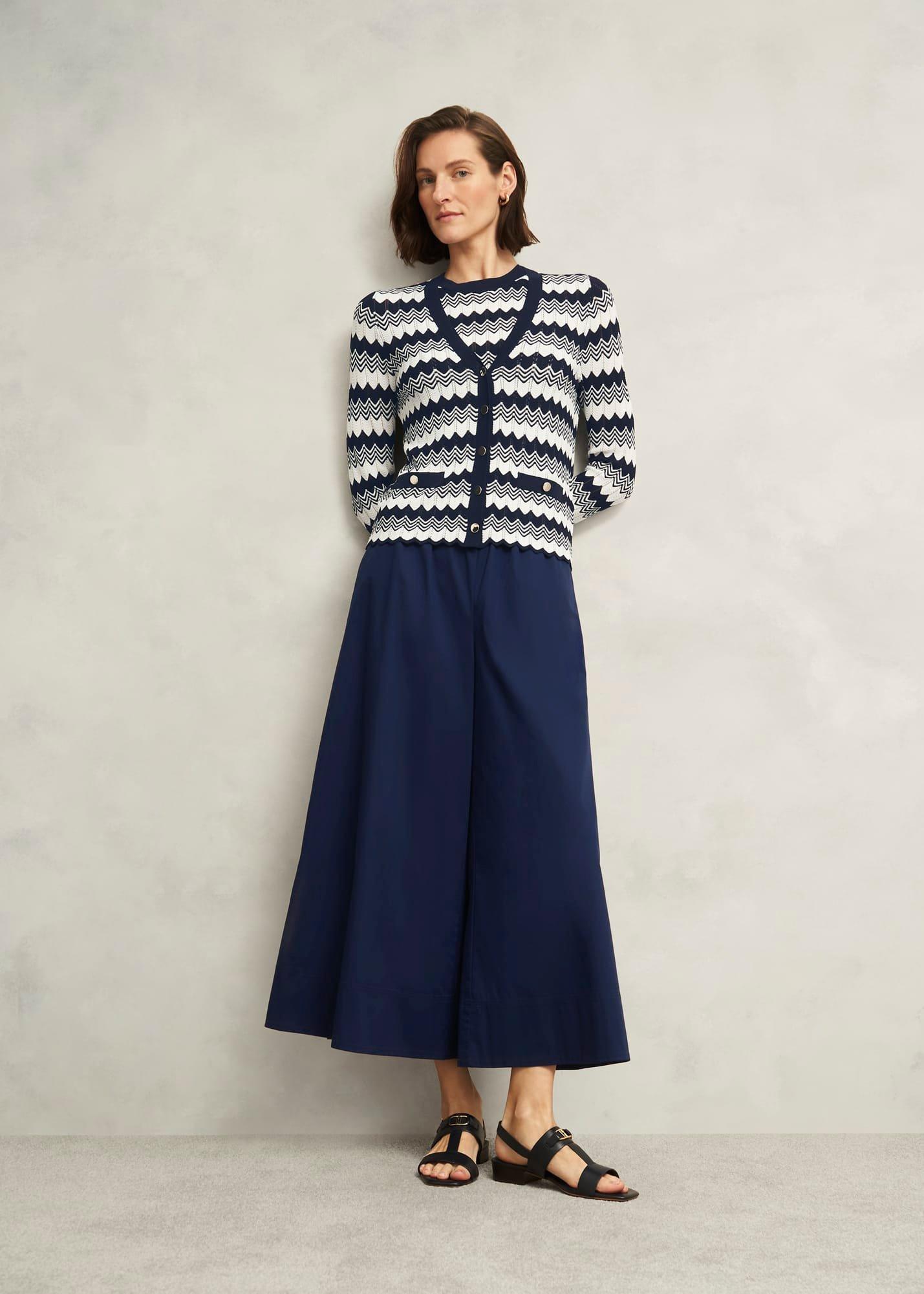 Midnight Navy Ranworth Cotton Blend Culotte