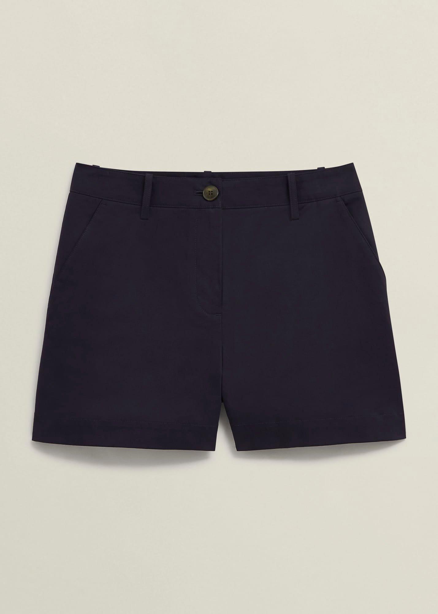 Reena Cotton Shorts, Navy, hi-res
