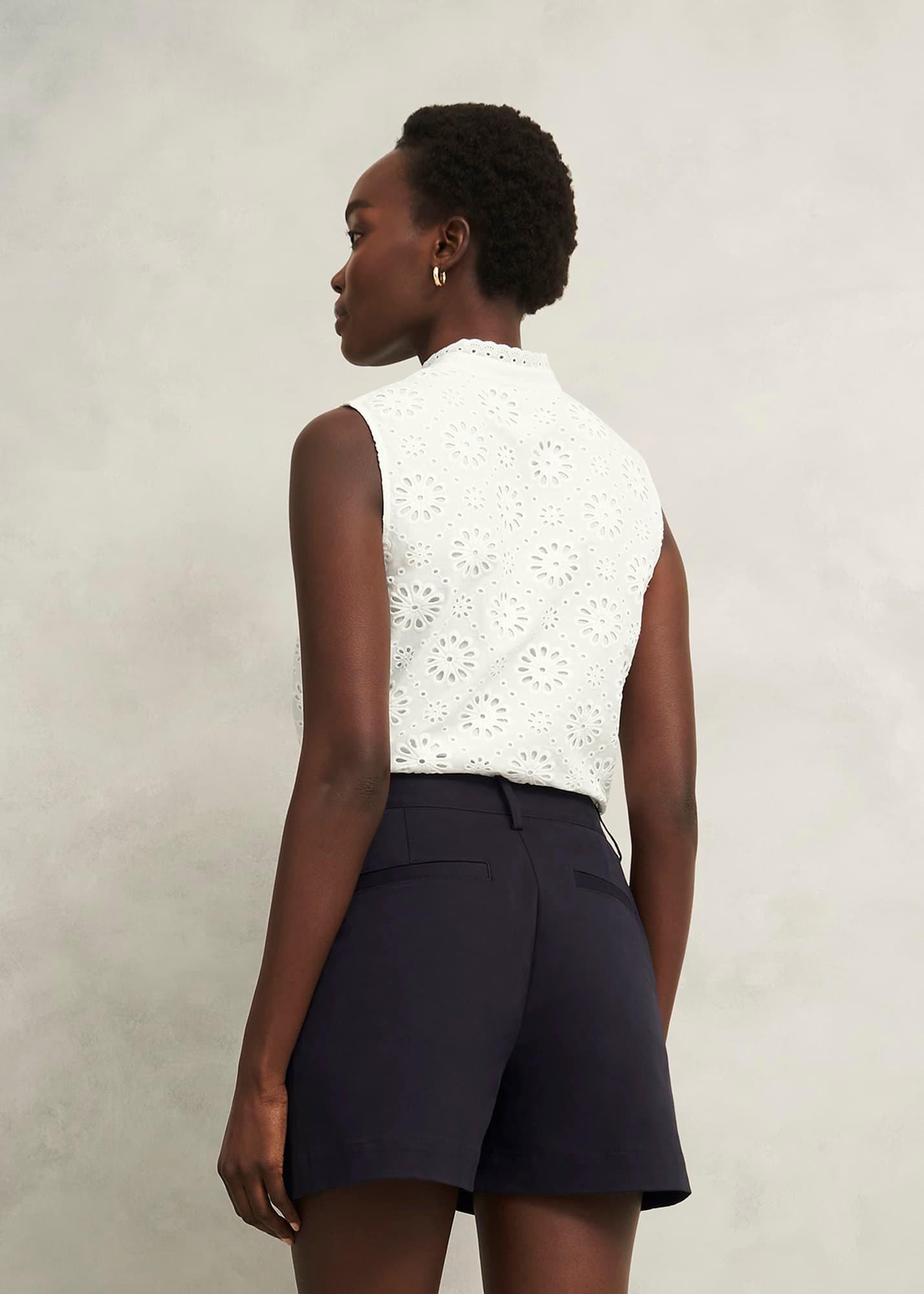 Reena Cotton Shorts, Navy, hi-res