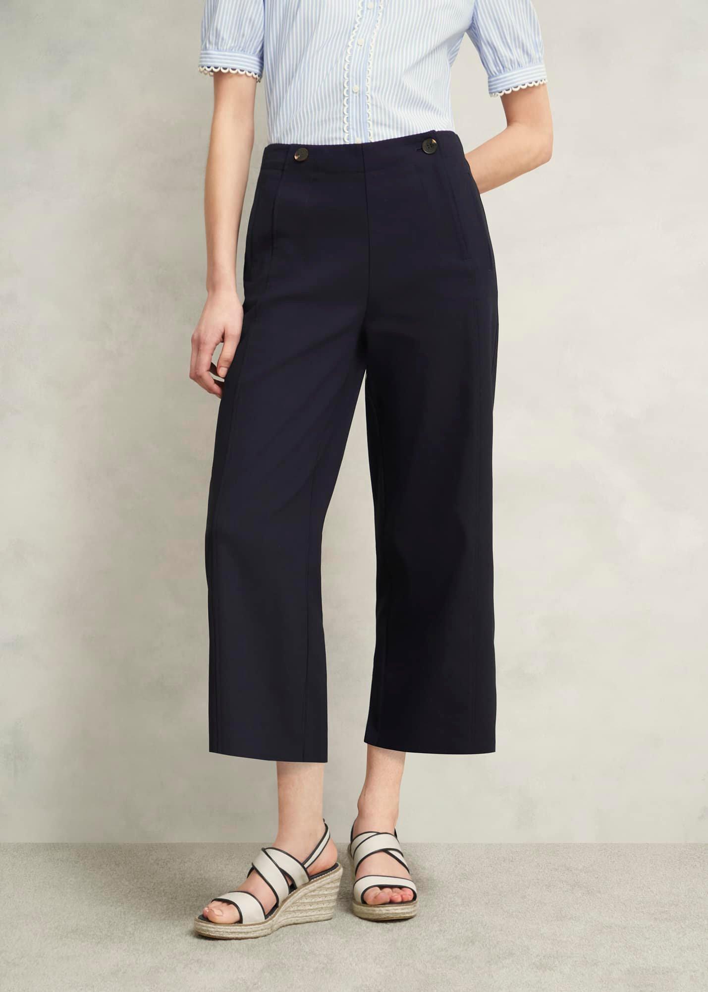 Kimmi Crop Trousers, Navy, hi-res