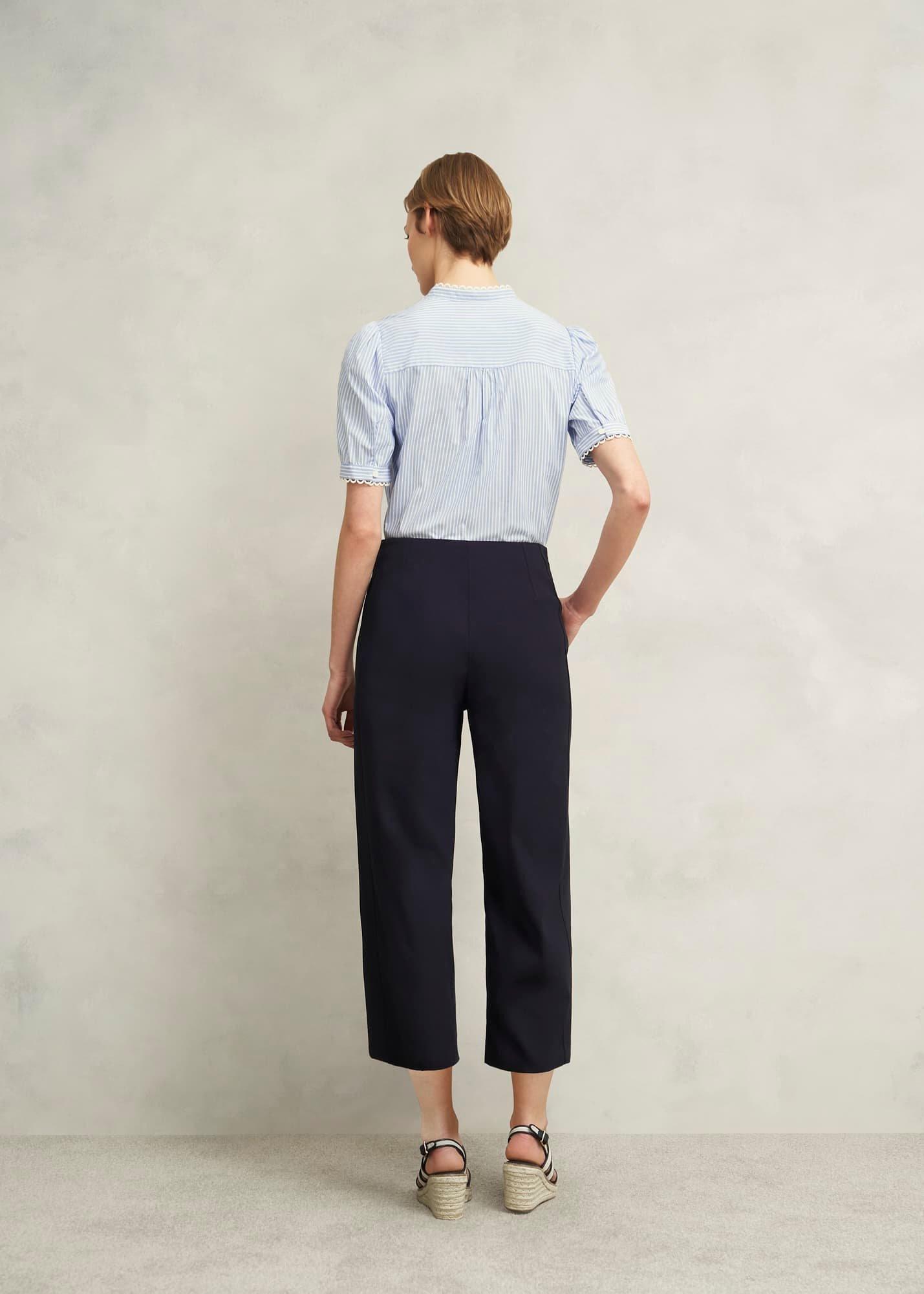 Kimmi Crop Trousers, Navy, hi-res