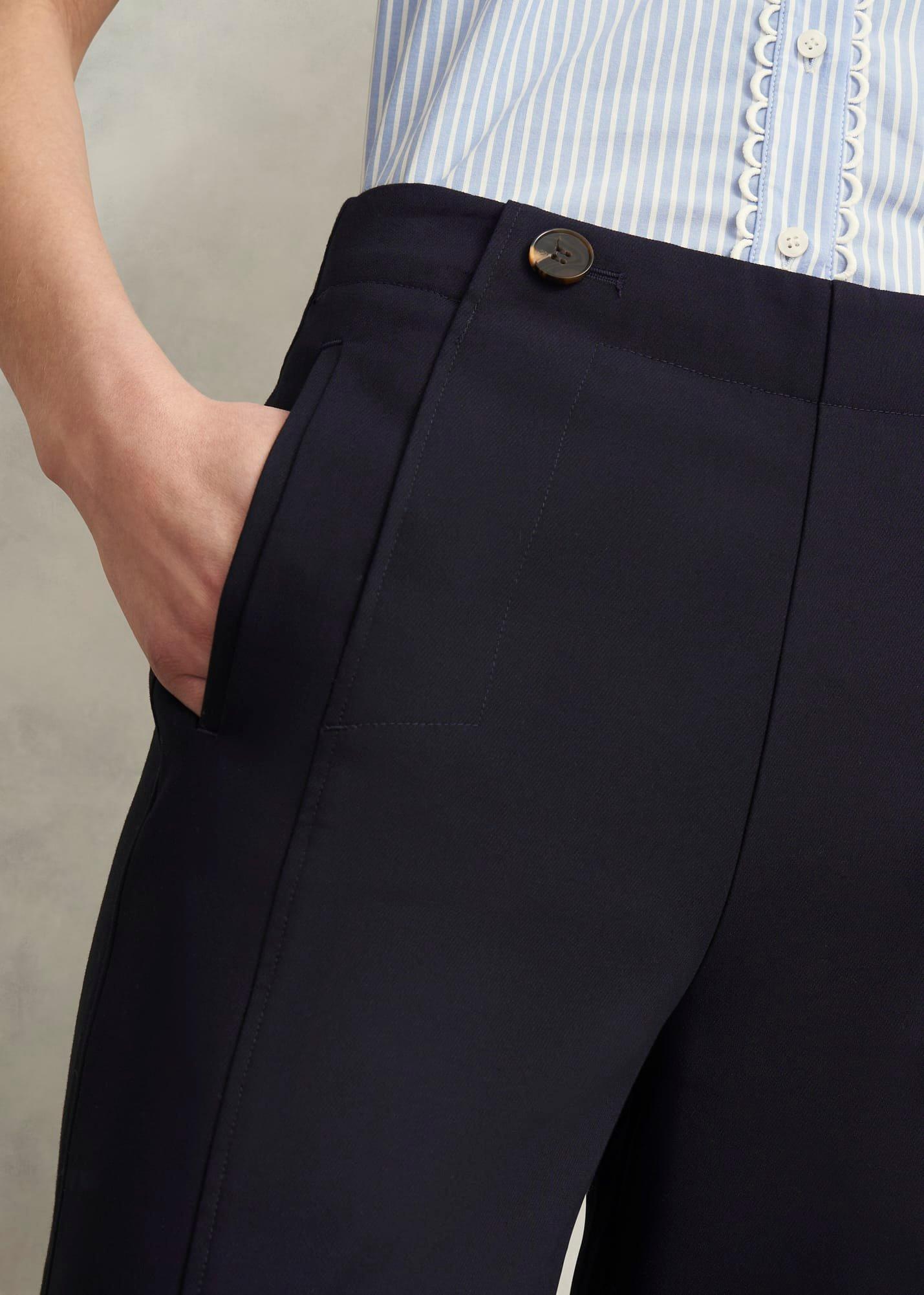 Kimmi Crop Trousers, Navy, hi-res