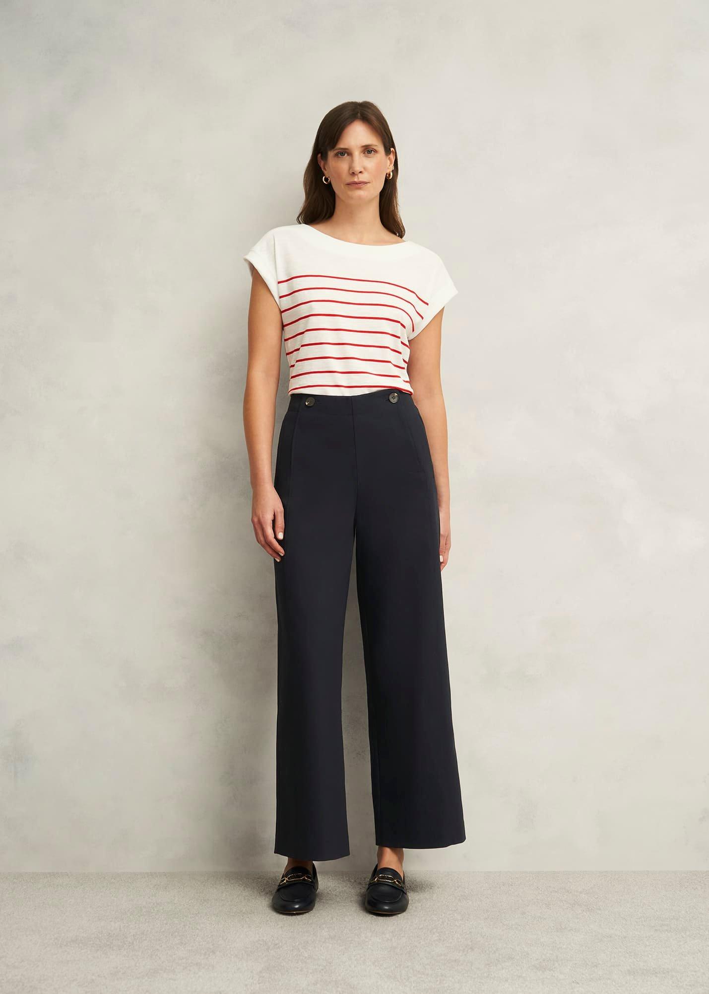 Petite Kimmi Crop Trousers, Navy, hi-res