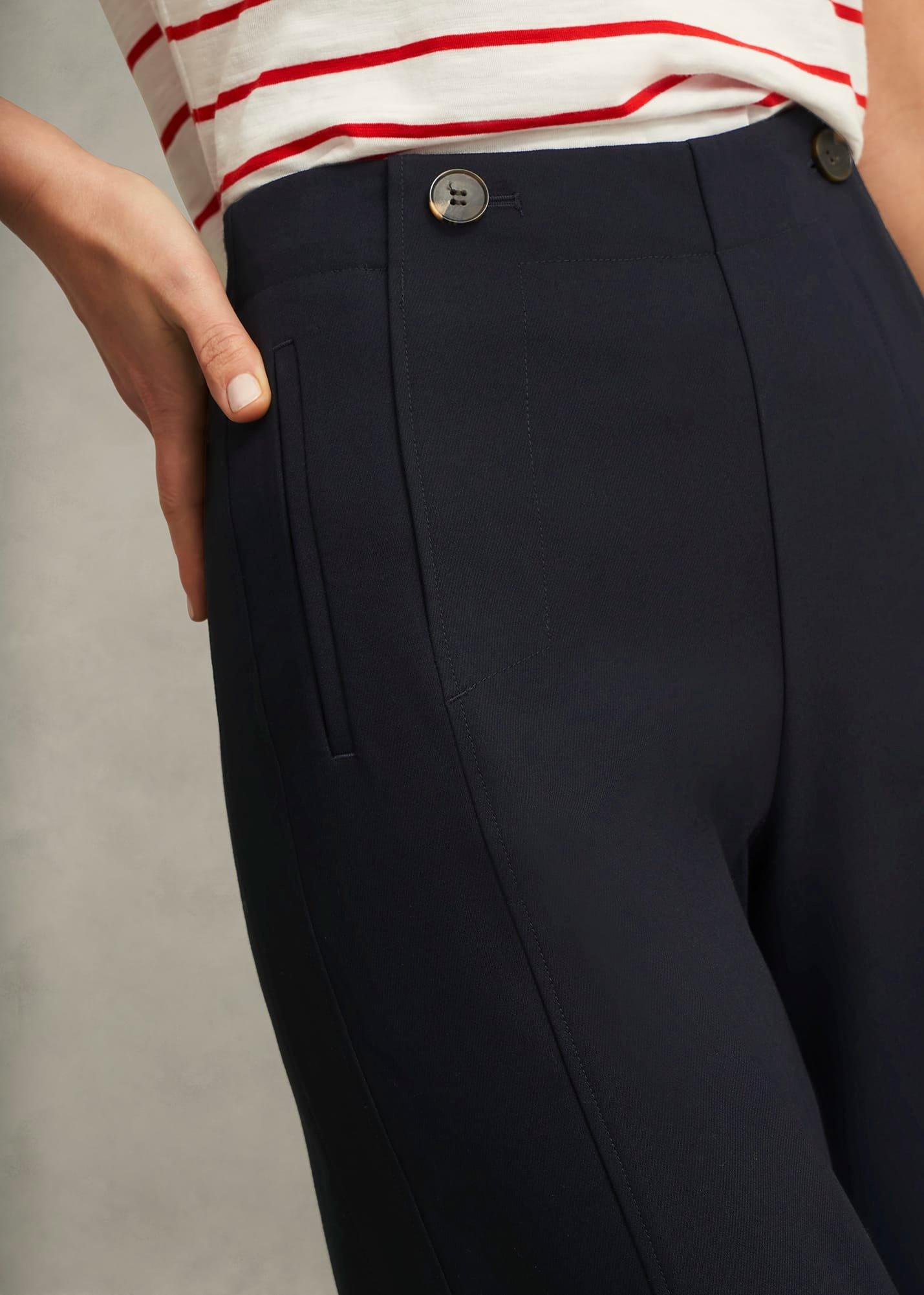 Petite Kimmi Crop Trousers, Navy, hi-res