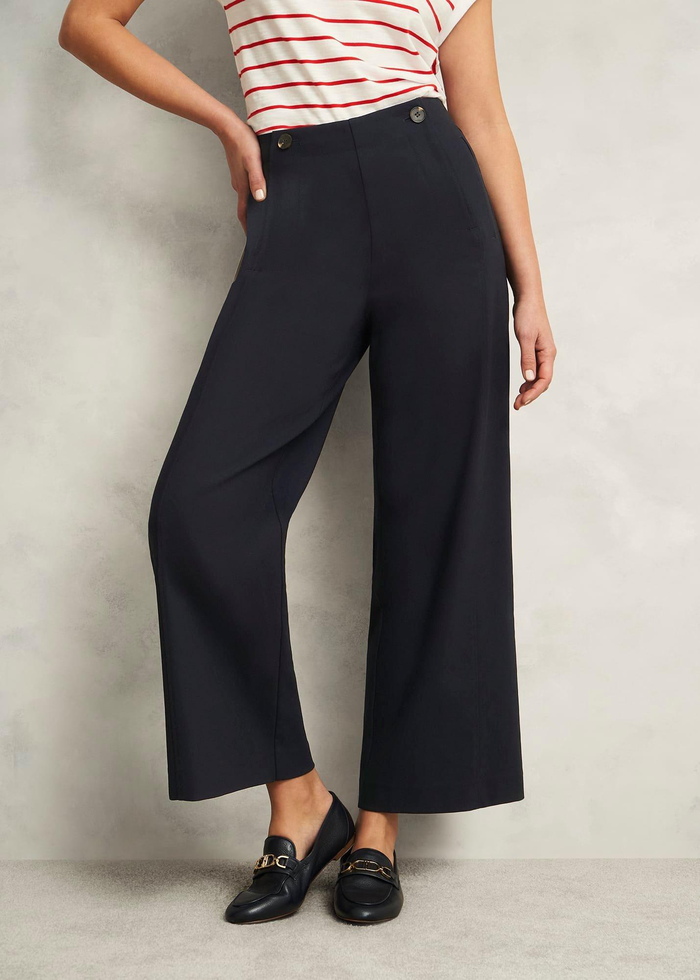 Petite Kimmi Crop Trousers, Navy, hi-res