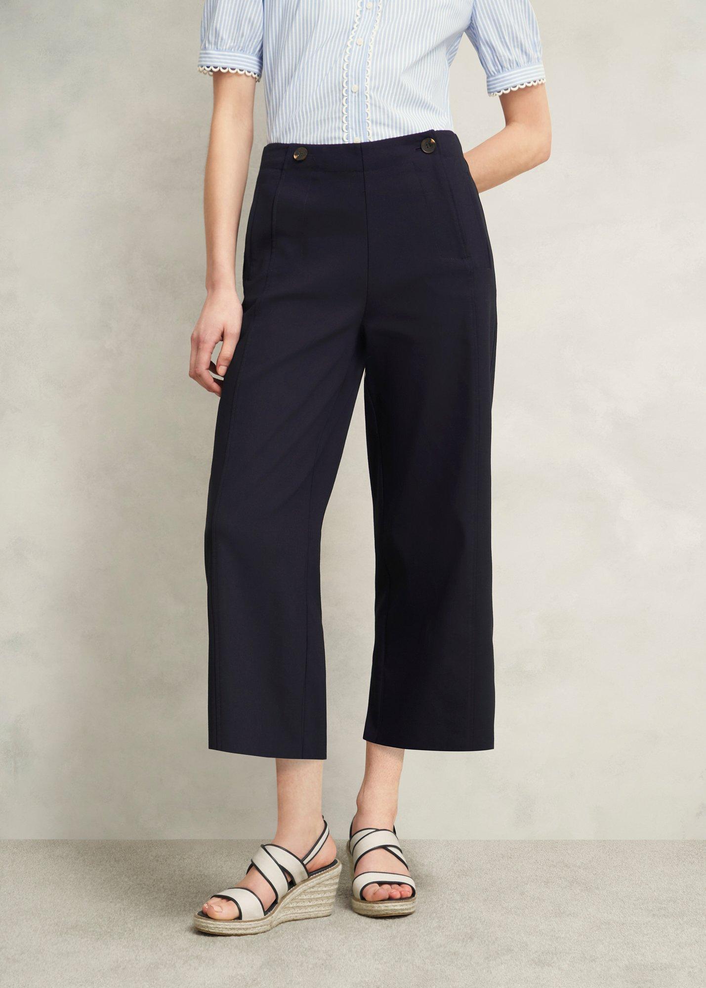Petite Kimmi Crop Trousers, Navy, hi-res