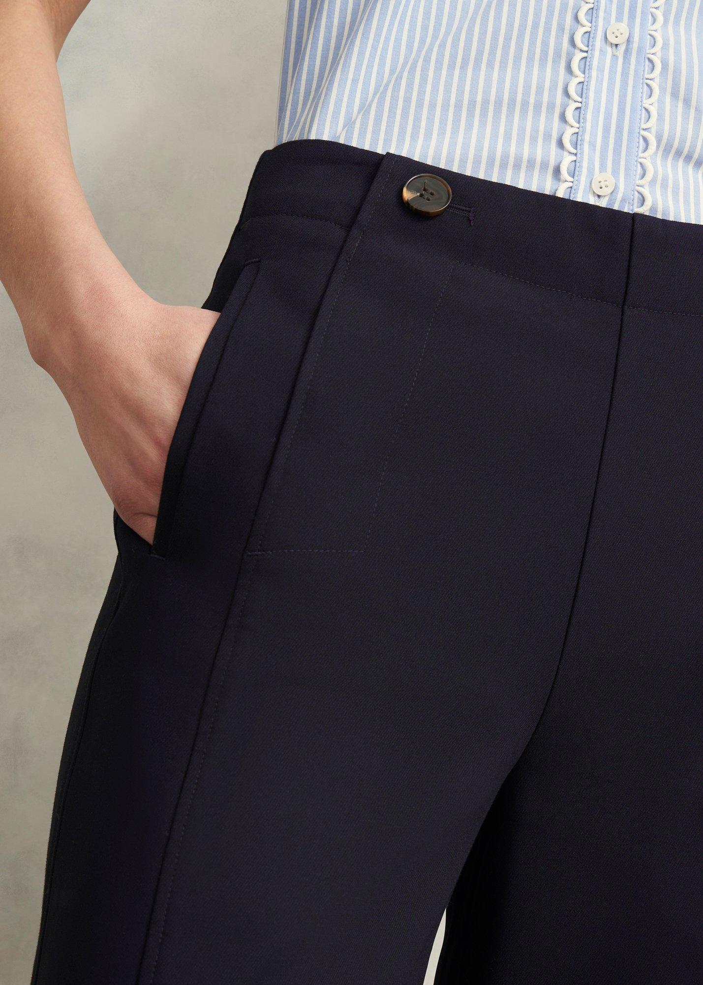 Petite Kimmi Crop Trousers, Navy, hi-res