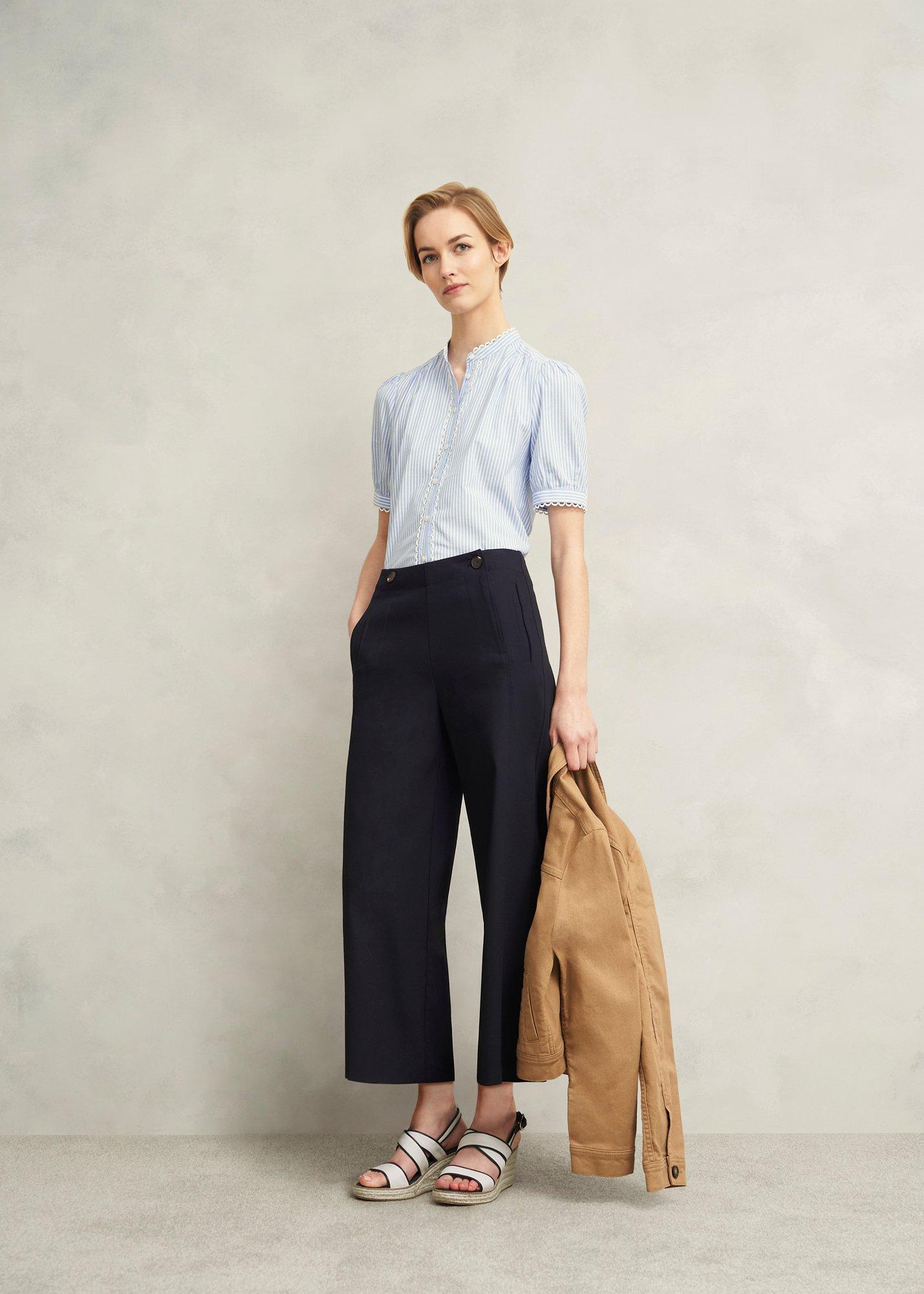 Petite Kimmi Crop Trousers, Navy, hi-res