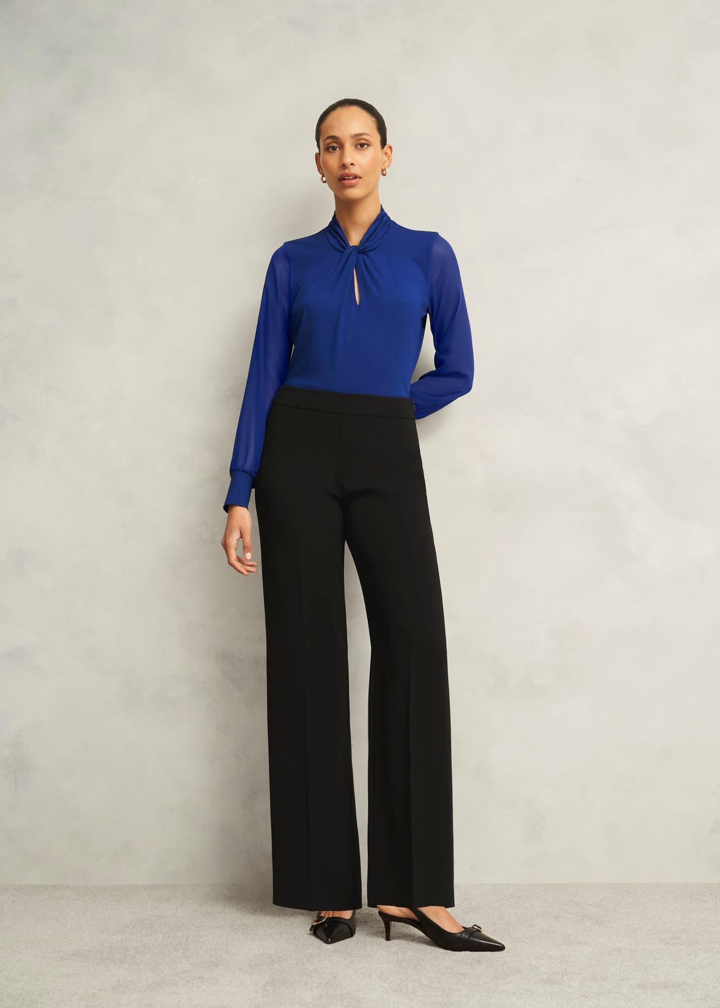 Mel Wide Trousers, Black, hi-res