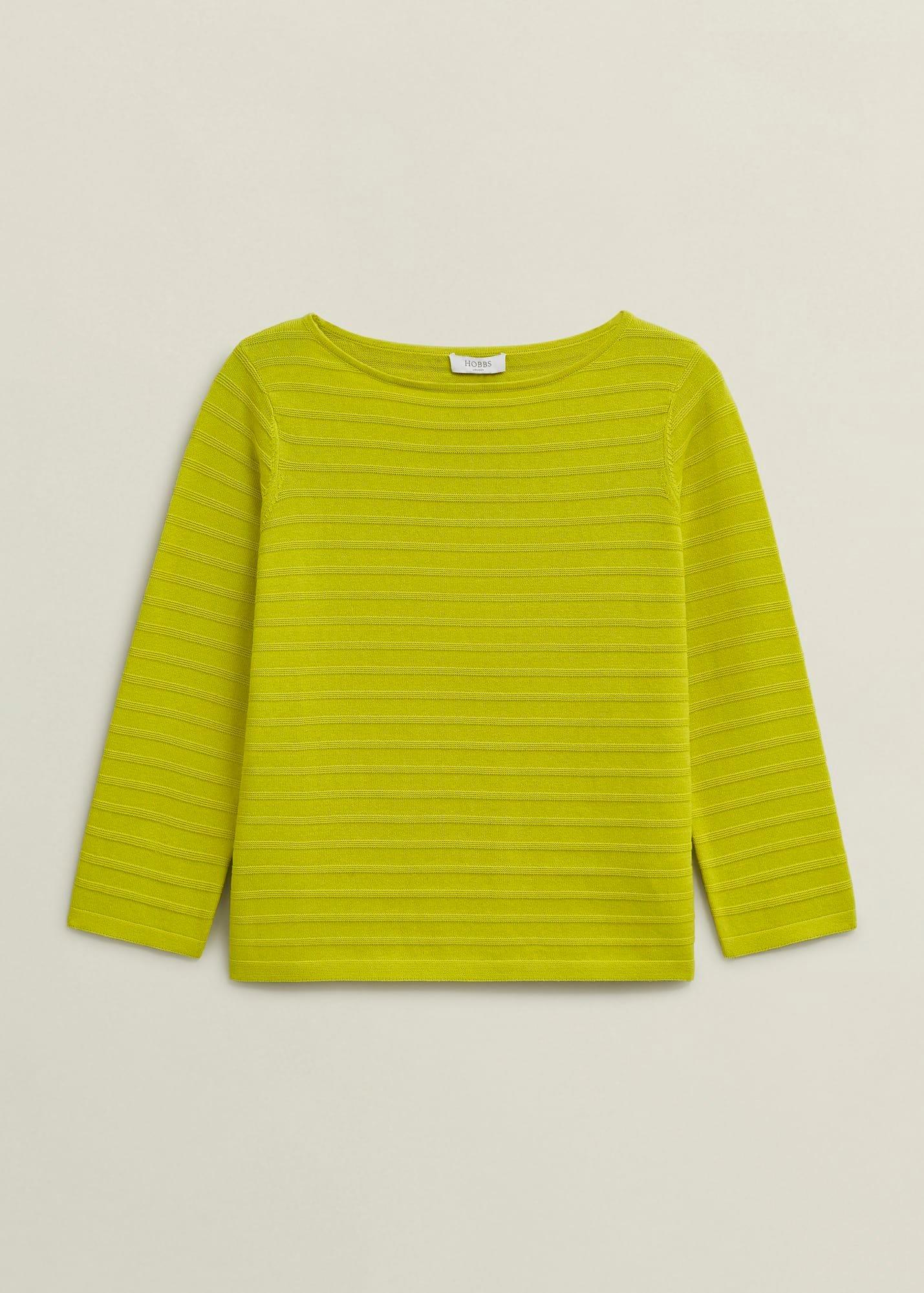 Nellie Cotton Sweater, Citrine Green, hi-res