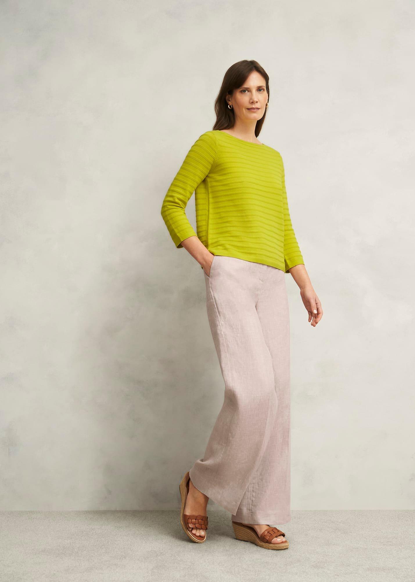 Nellie Cotton Sweater, Citrine Green, hi-res