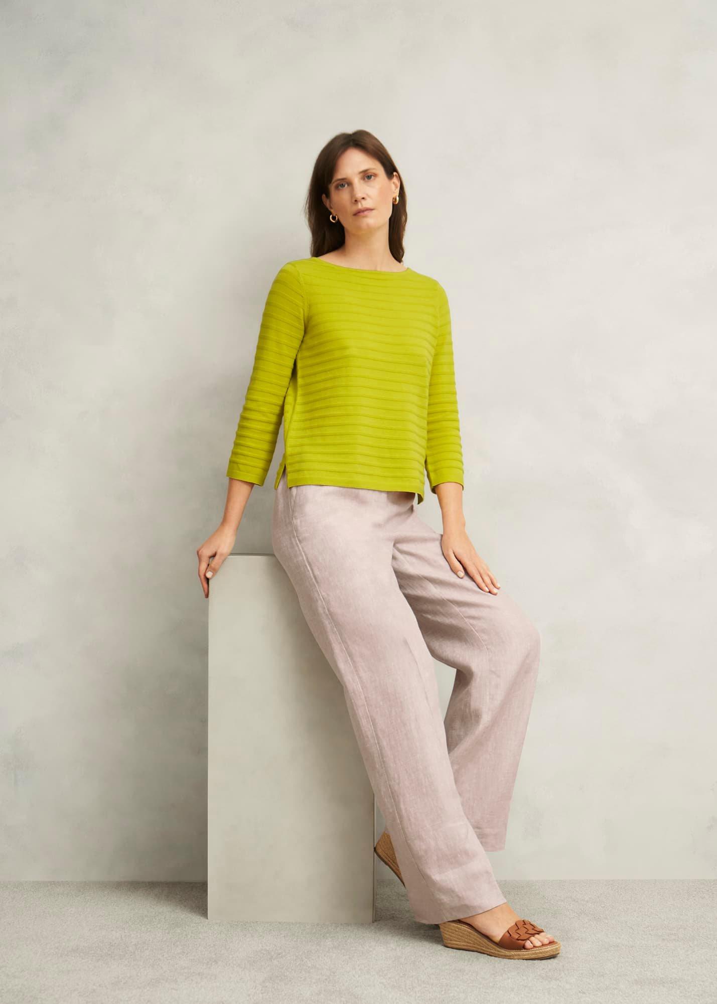 Nellie Cotton Sweater, Citrine Green, hi-res