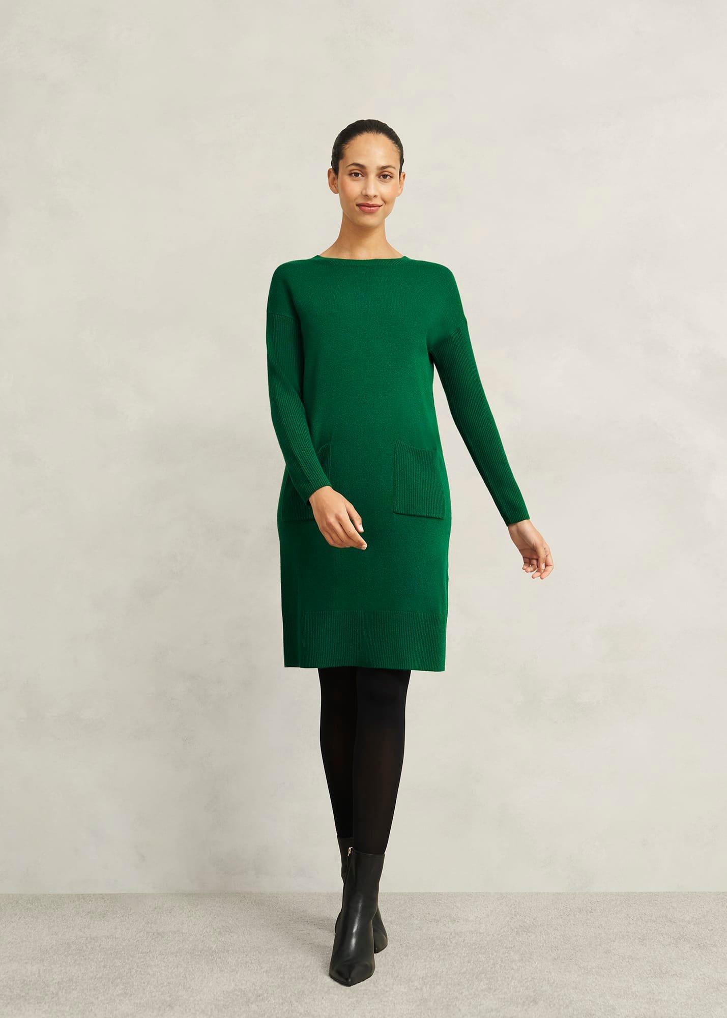 Devora Knitted Dress With Cashmere, Verdent Green, hi-res