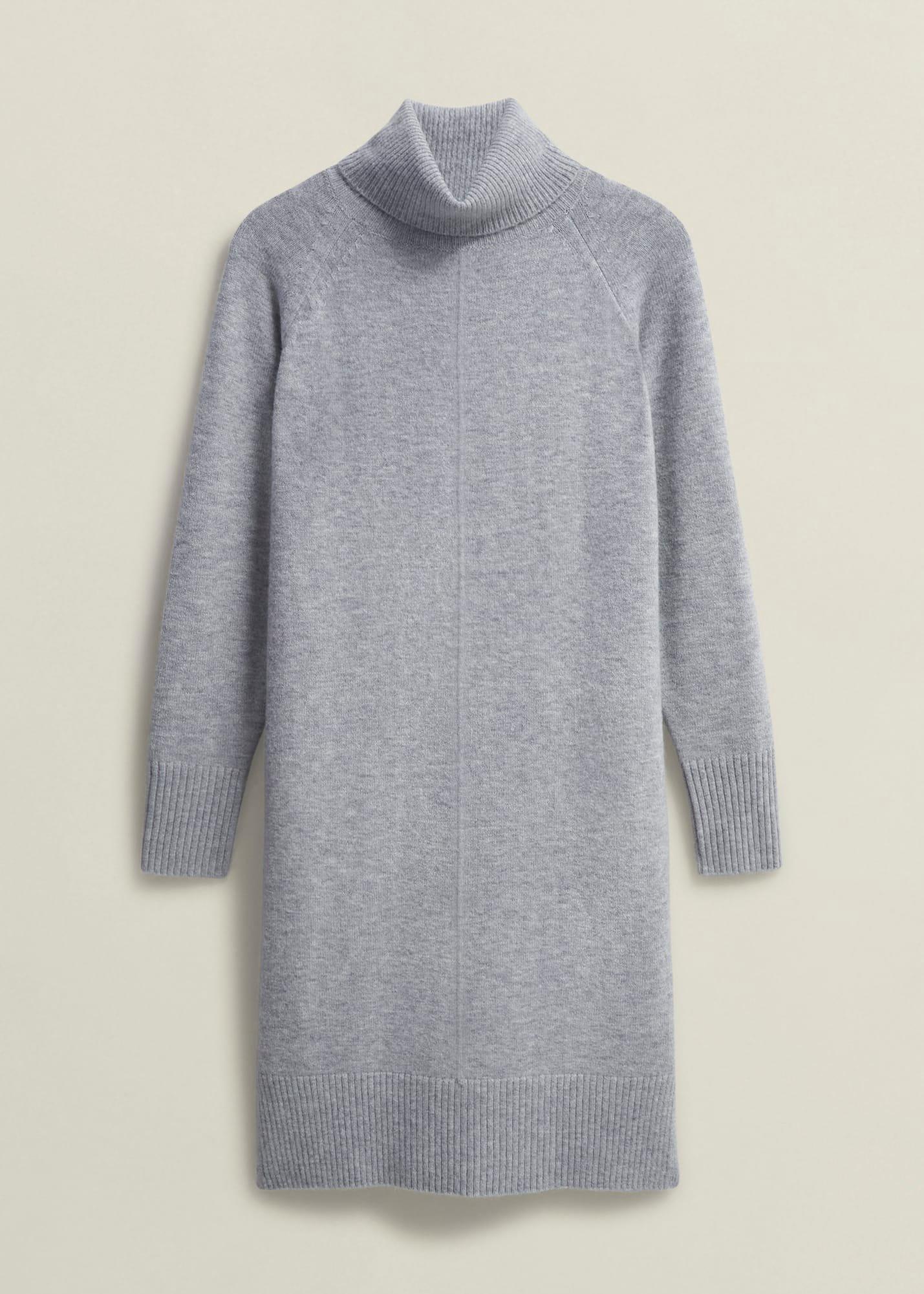Nessa Knitted Dress With Alpaca, Mid Grey Marl, hi-res
