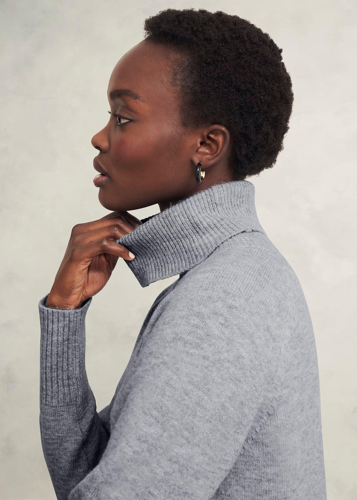 Nessa Knitted Dress With Alpaca, Mid Grey Marl, hi-res