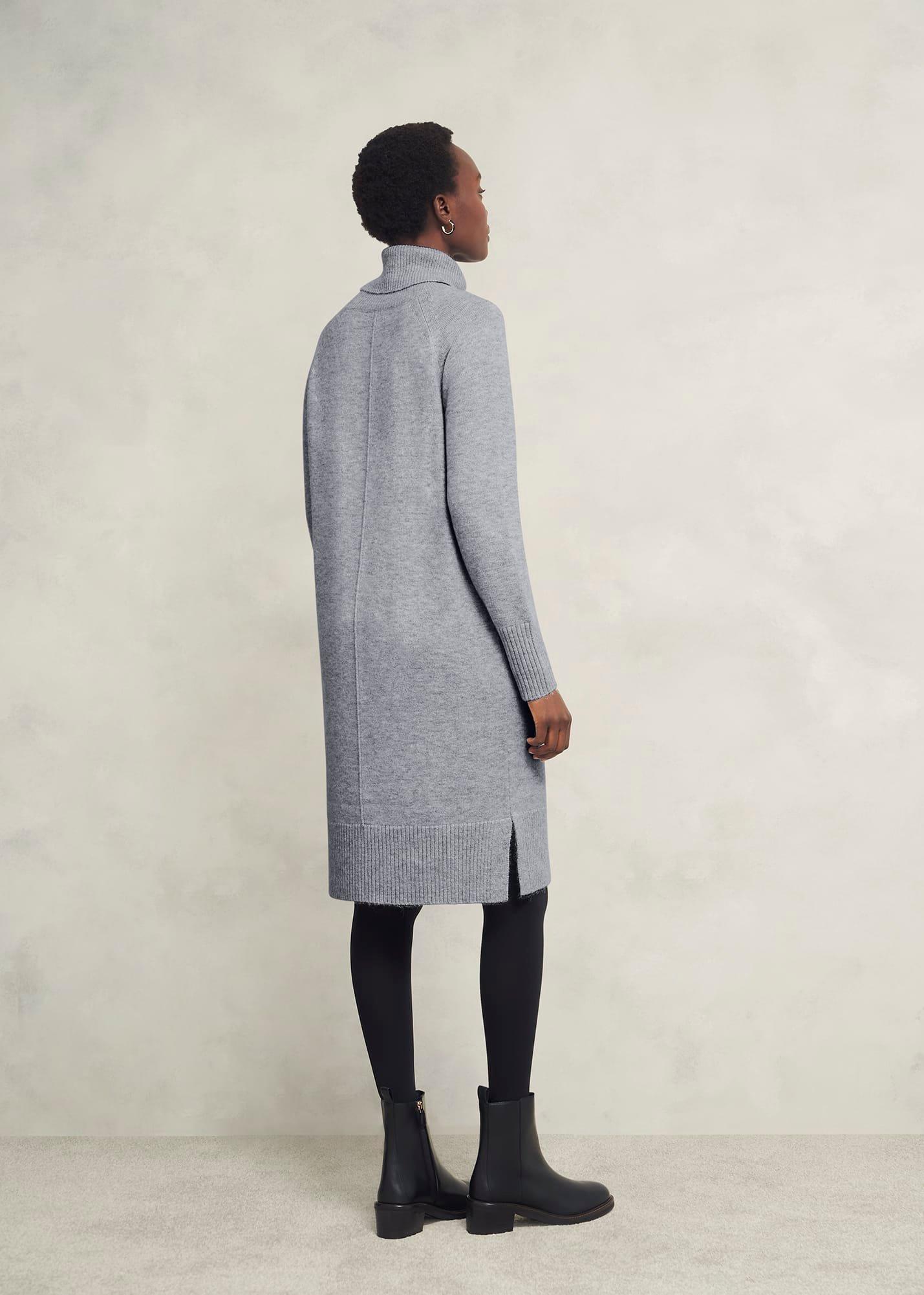 Nessa Knitted Dress With Alpaca, Mid Grey Marl, hi-res