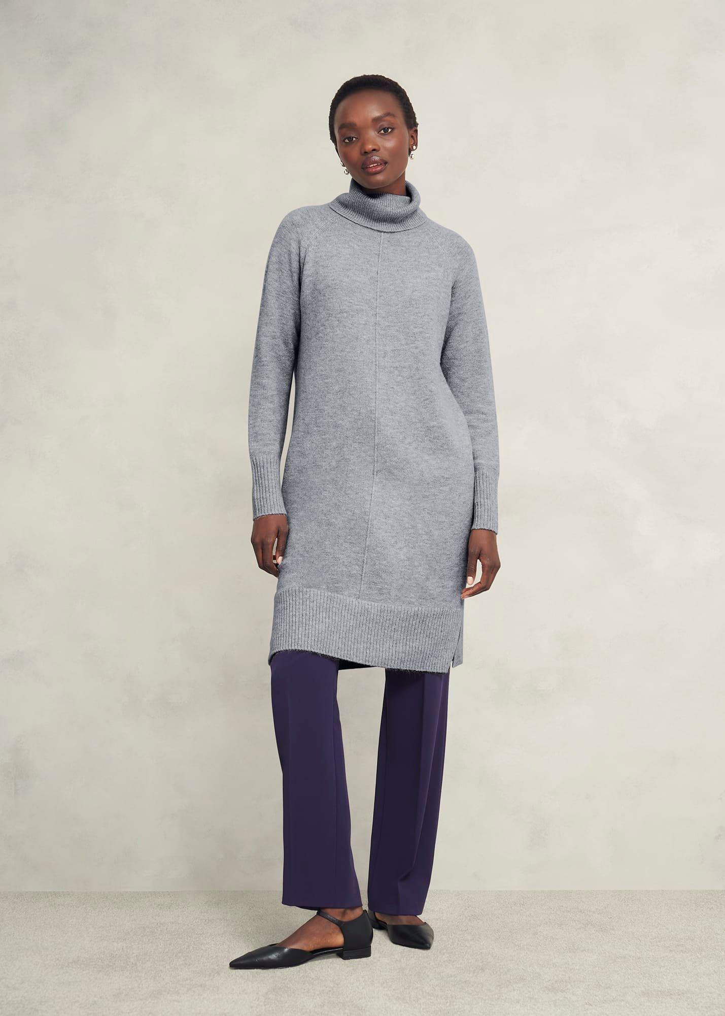 Nessa Knitted Dress With Alpaca, Mid Grey Marl, hi-res