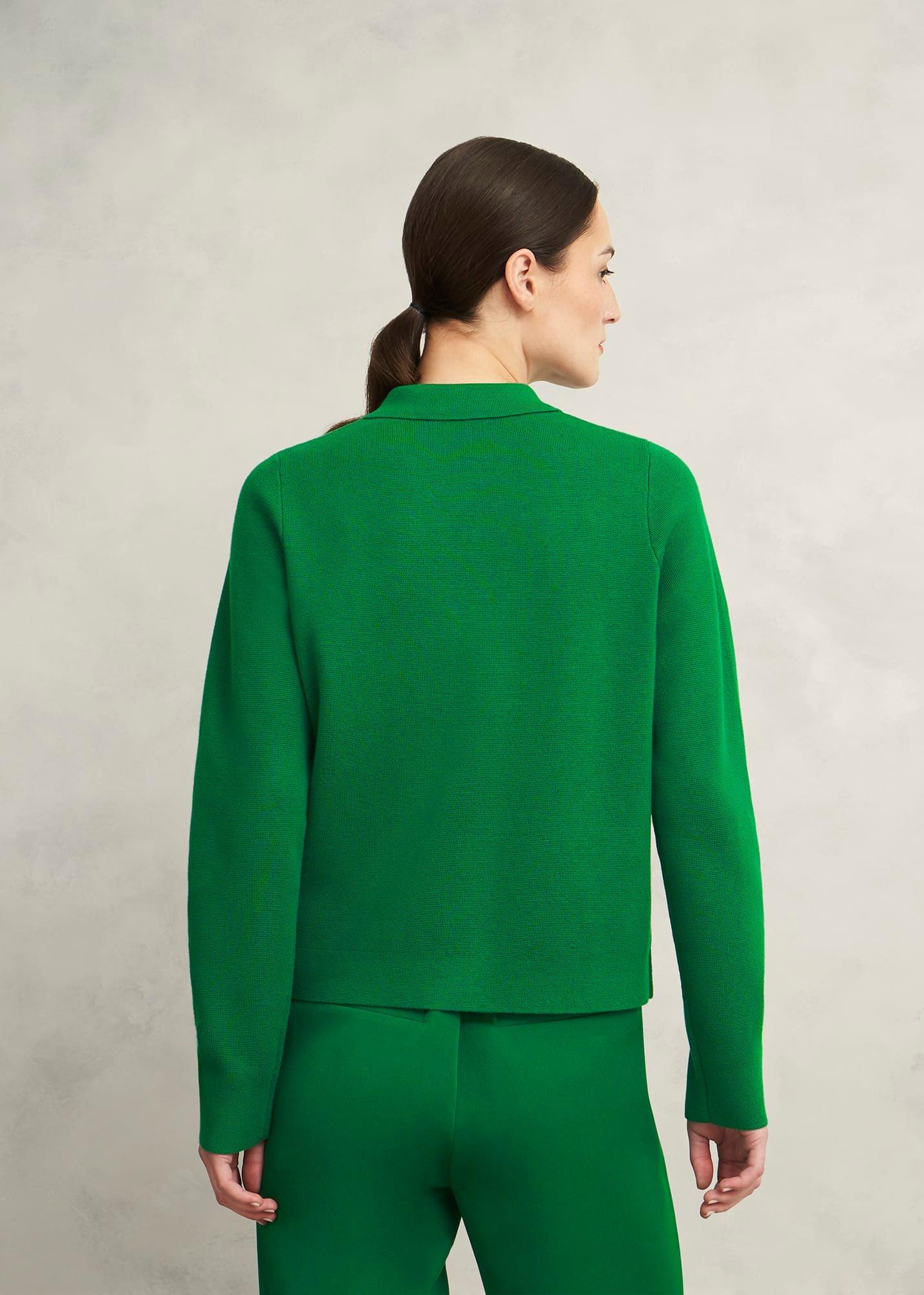 Mia Cotton Wool Knitted Jacket , Verdant Green, hi-res