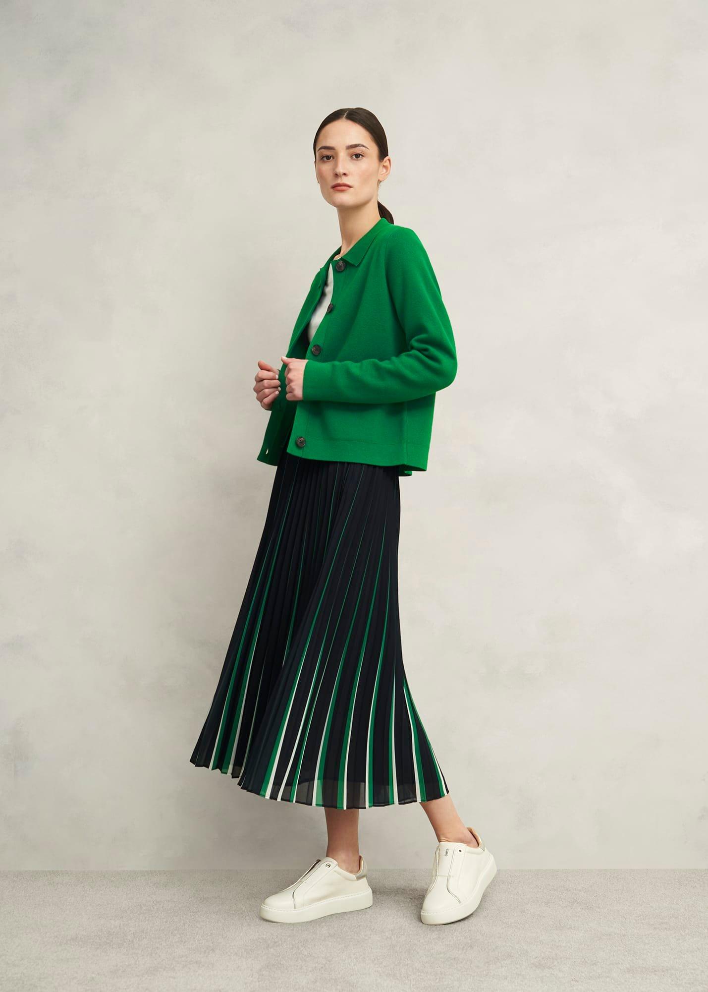 Mia Cotton Wool Knitted Jacket , Verdant Green, hi-res