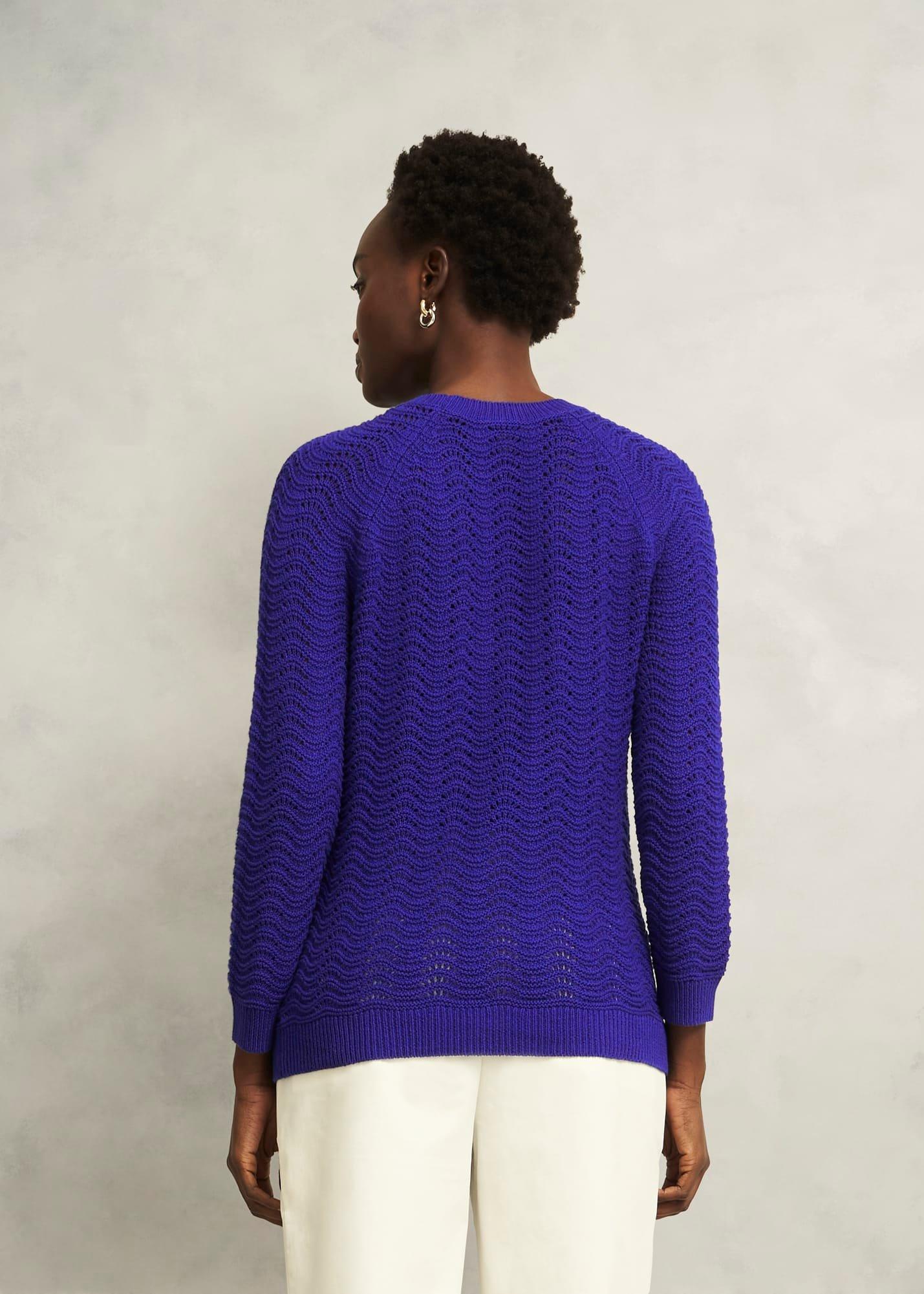 Lulu Cotton Jumper, Cobalt Blue, hi-res